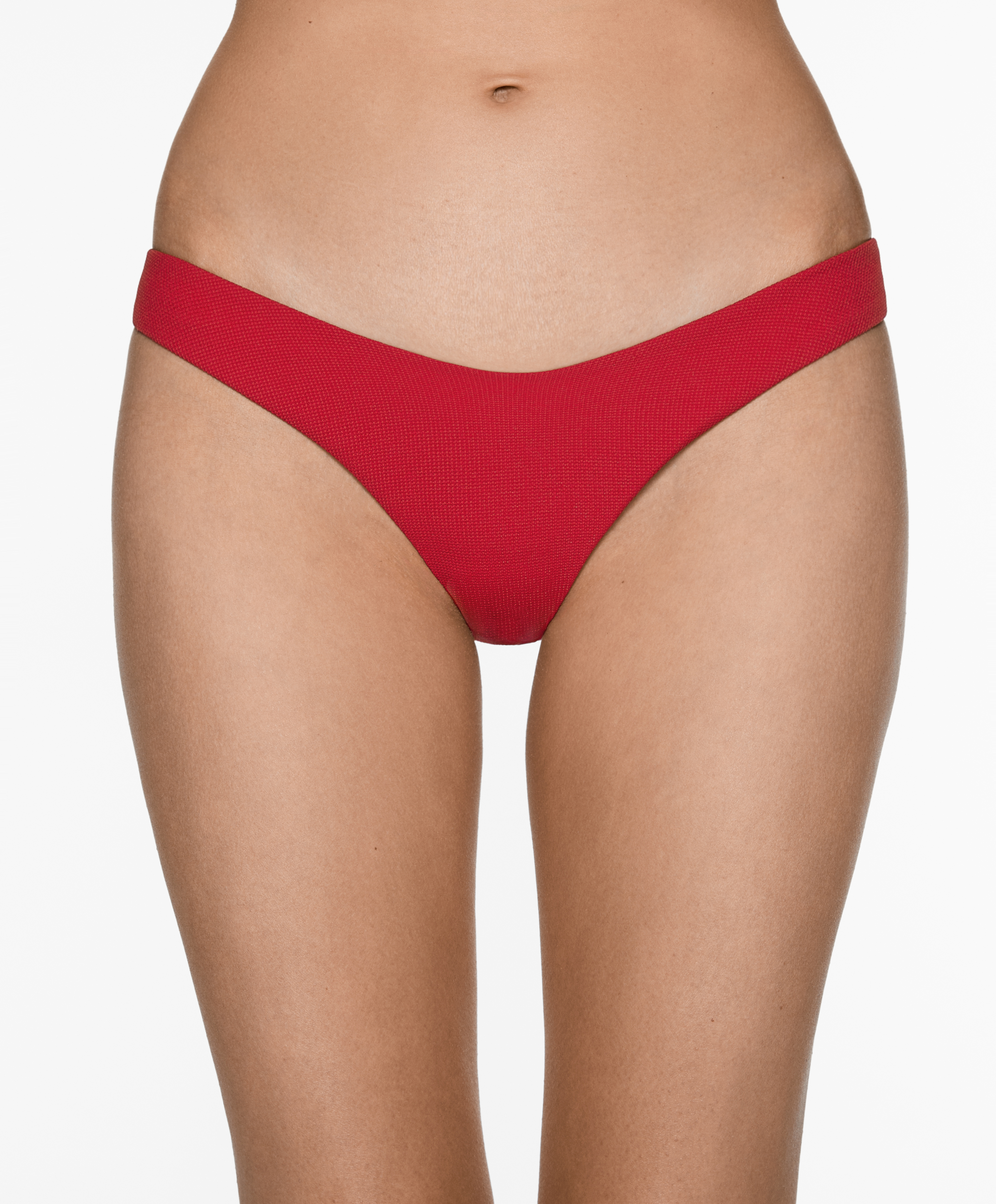 Piqué medium-coverage U-cut bikini briefs