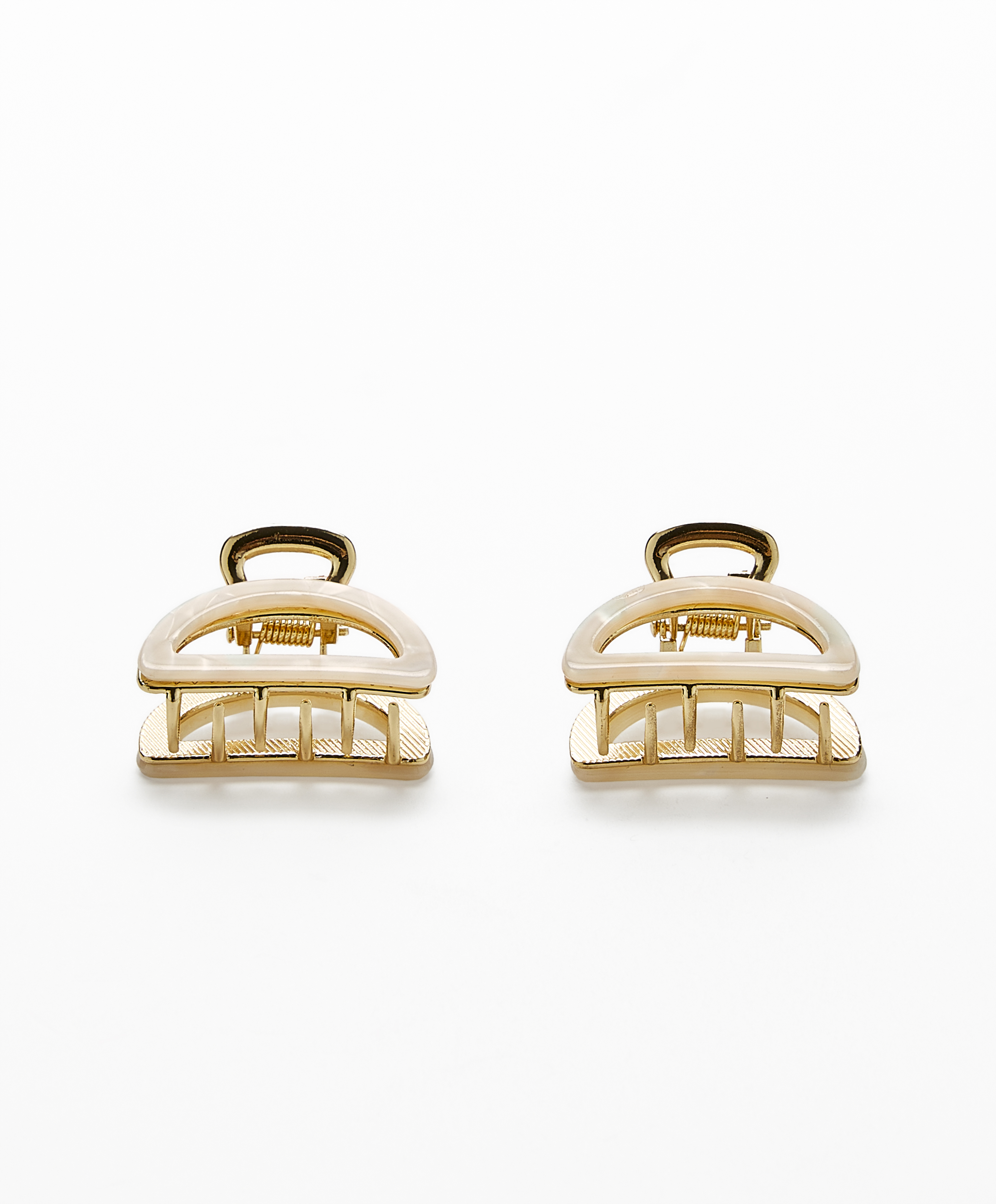 2 metallic mini hair clasps