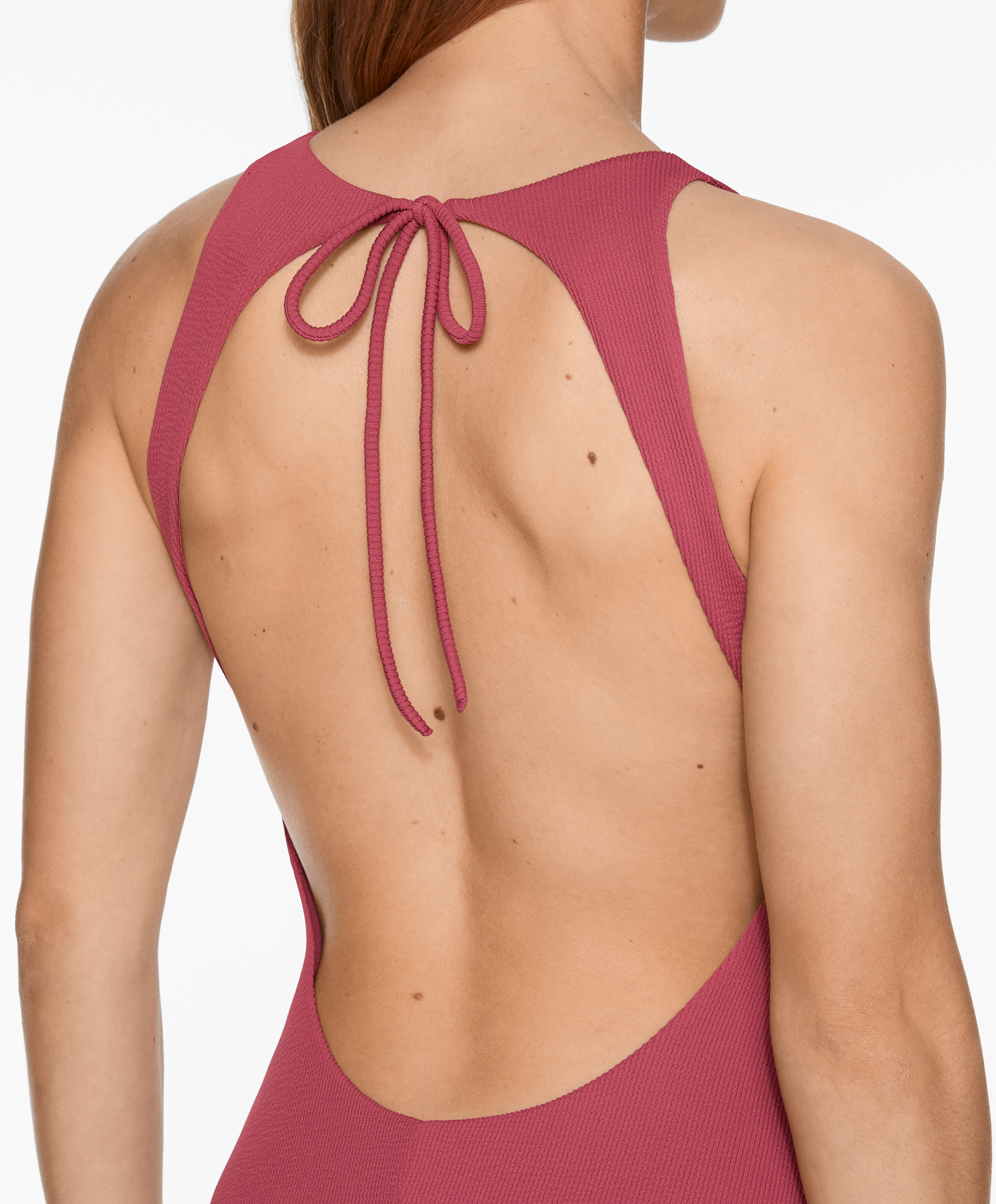 Rib halter swimsuit