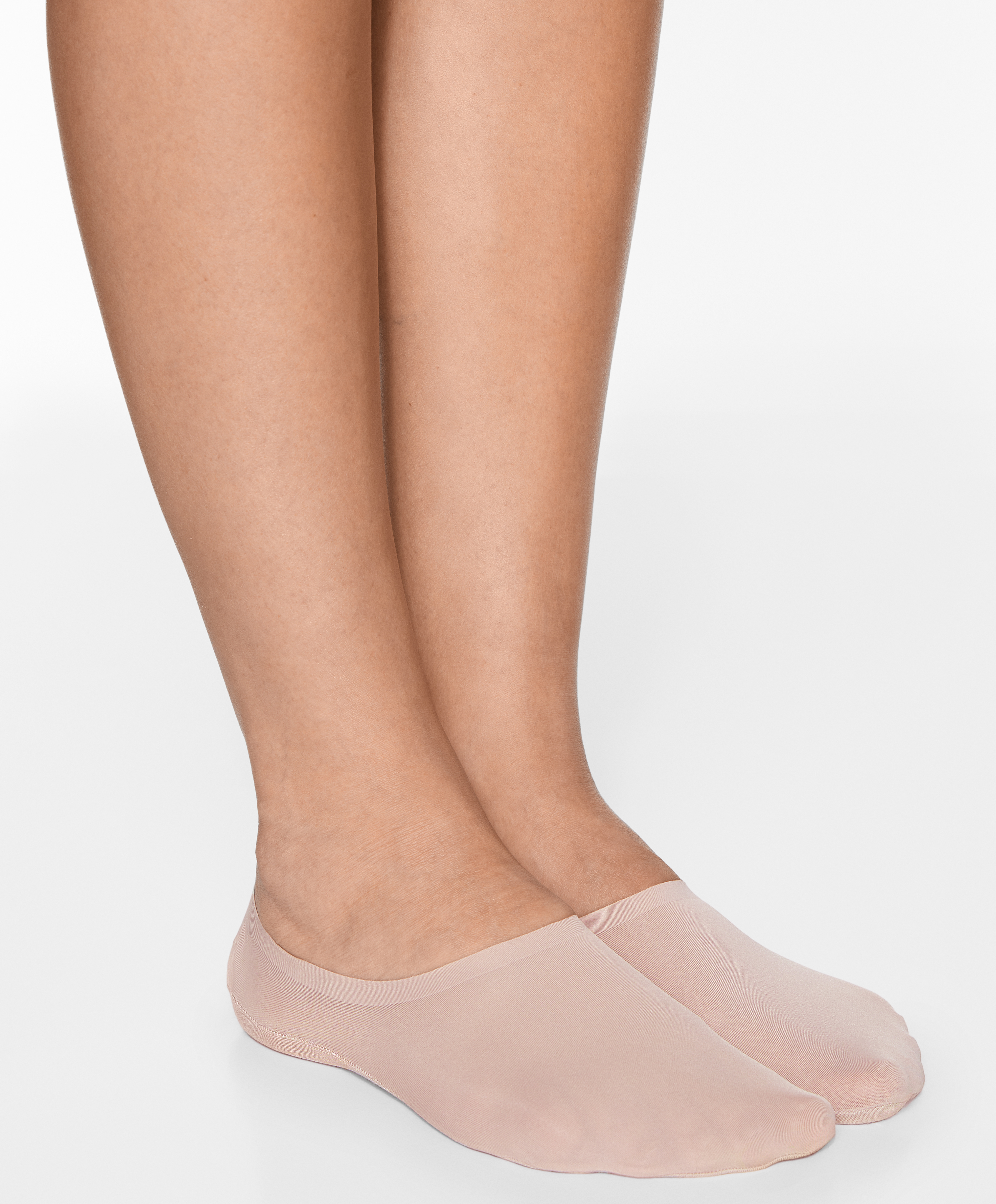2 pairs of high-cut invisible socks with microfibre