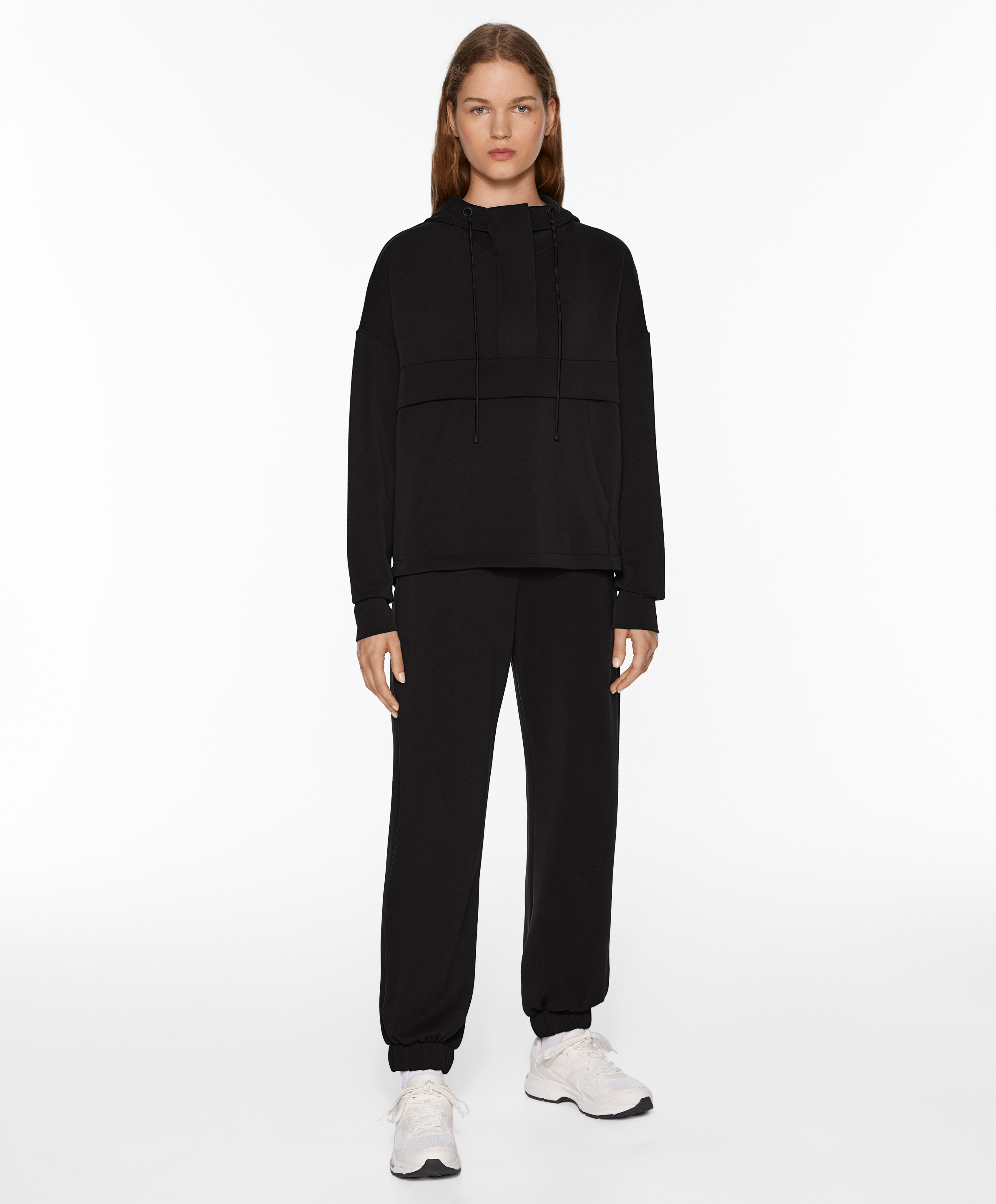 Soft-touch sweatshirt with modal and zip