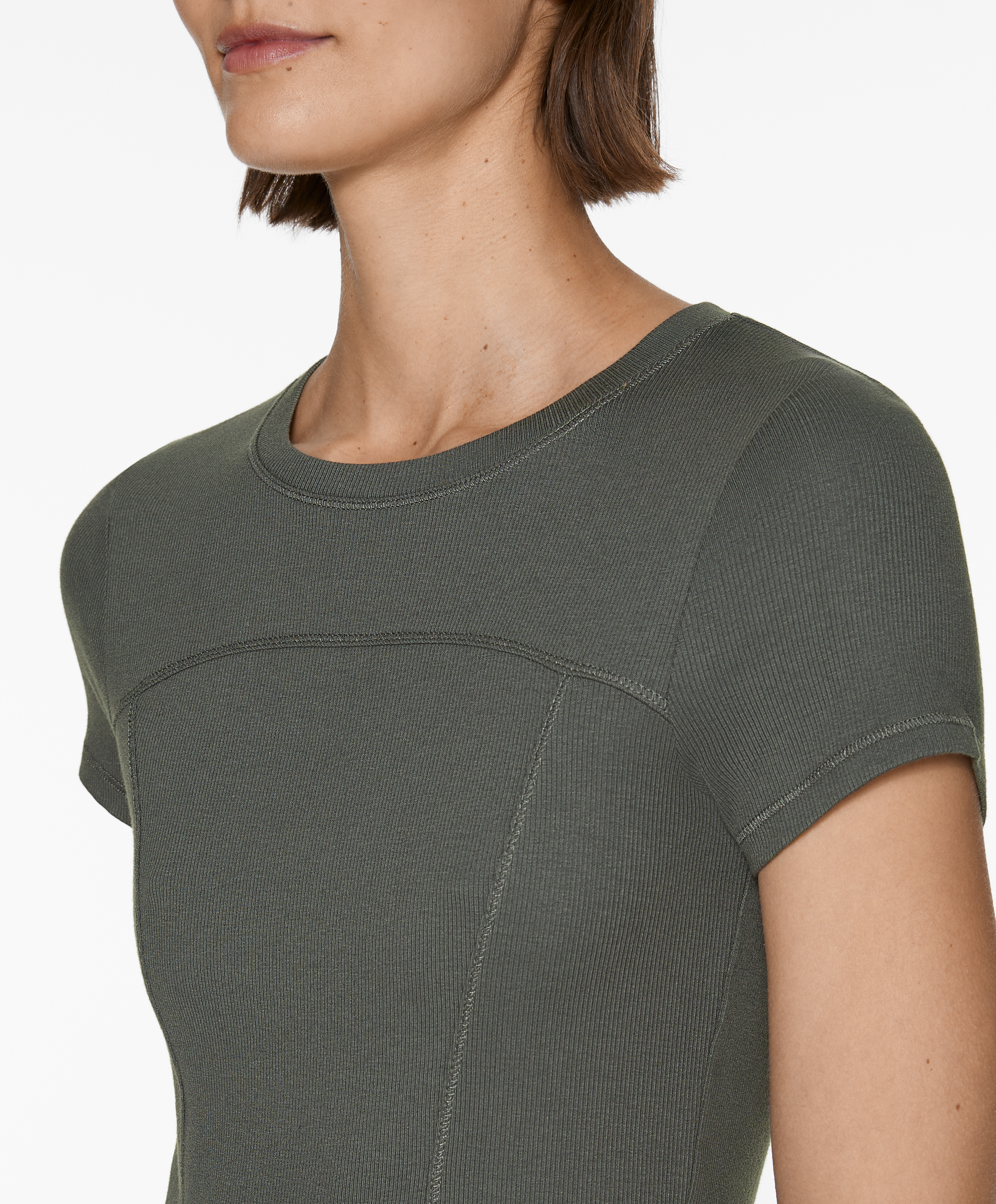 Ribbed short sleeve T-shirt