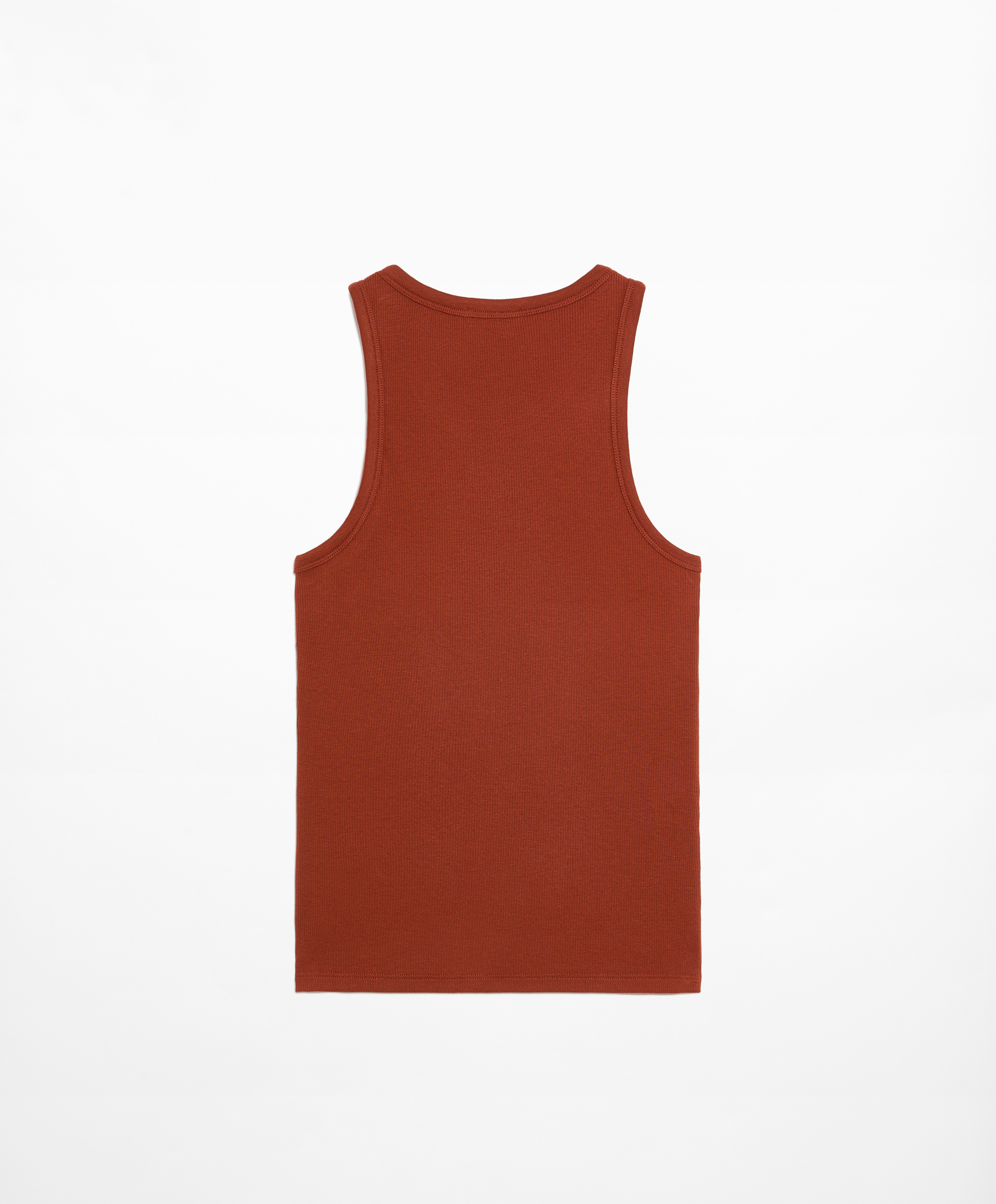 Rib vest top with cotton and modal