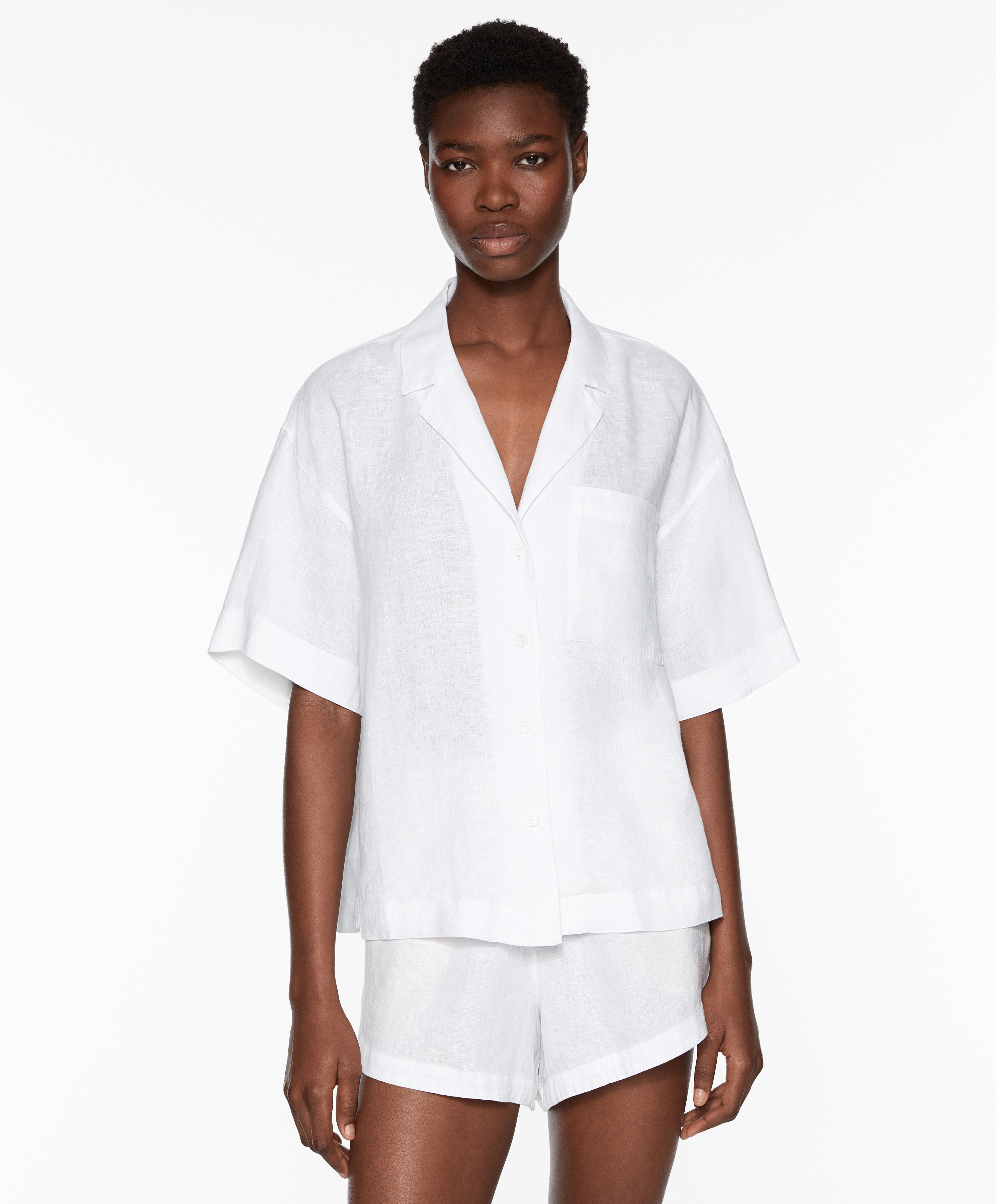 100% linen short sleeve shirt