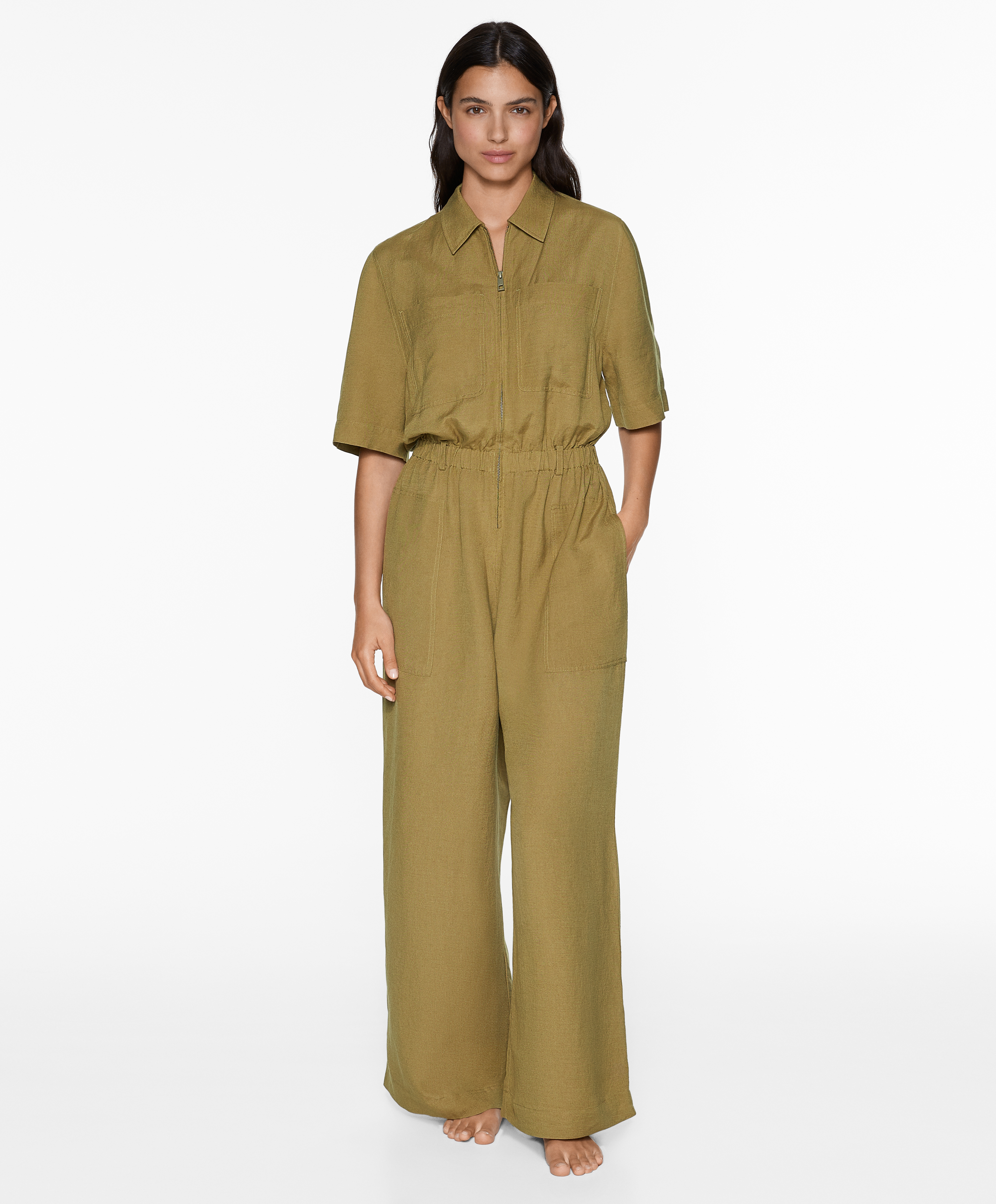 Linen blend jumpsuit