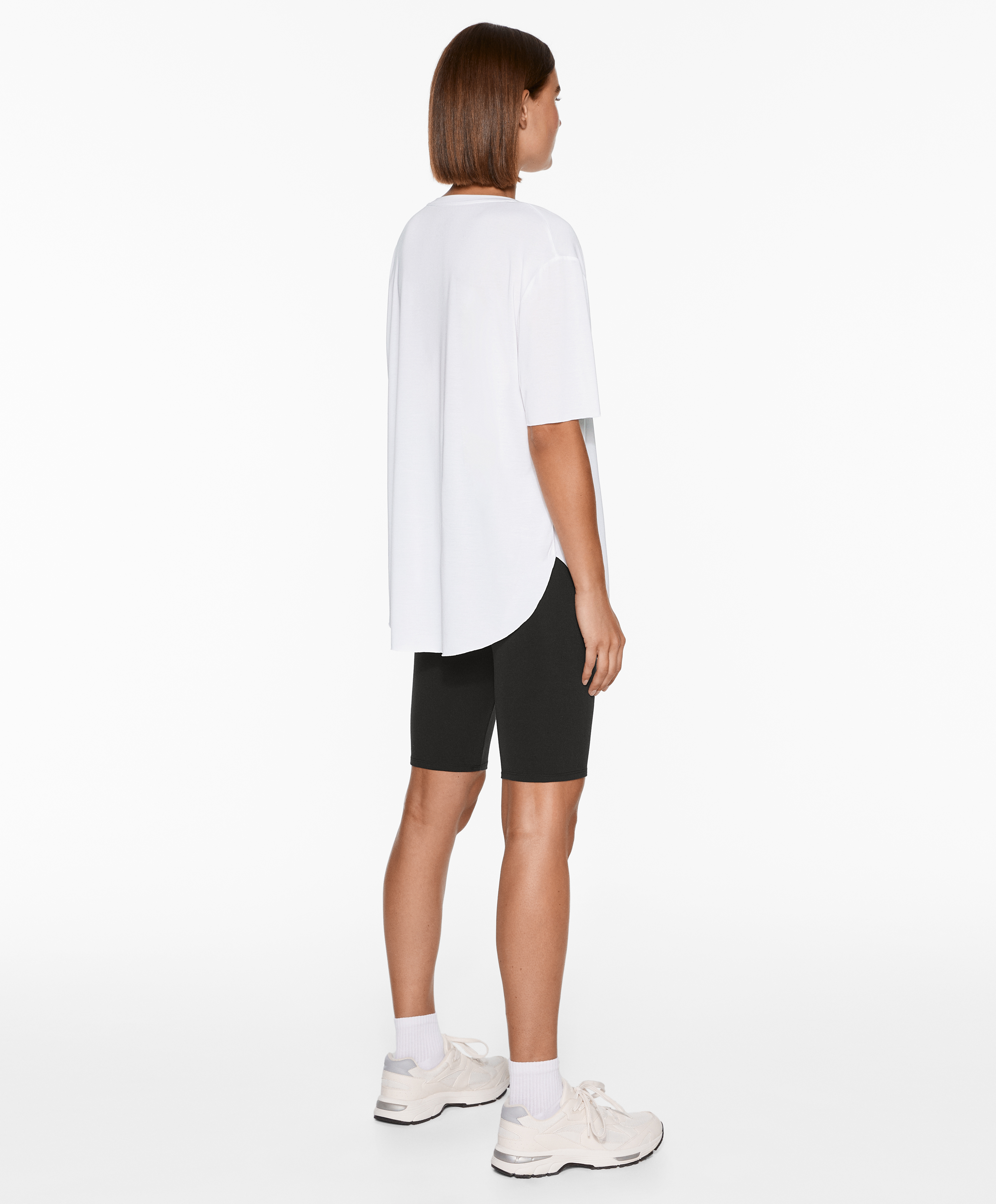 Modal blend short-sleeved slogan T-shirt