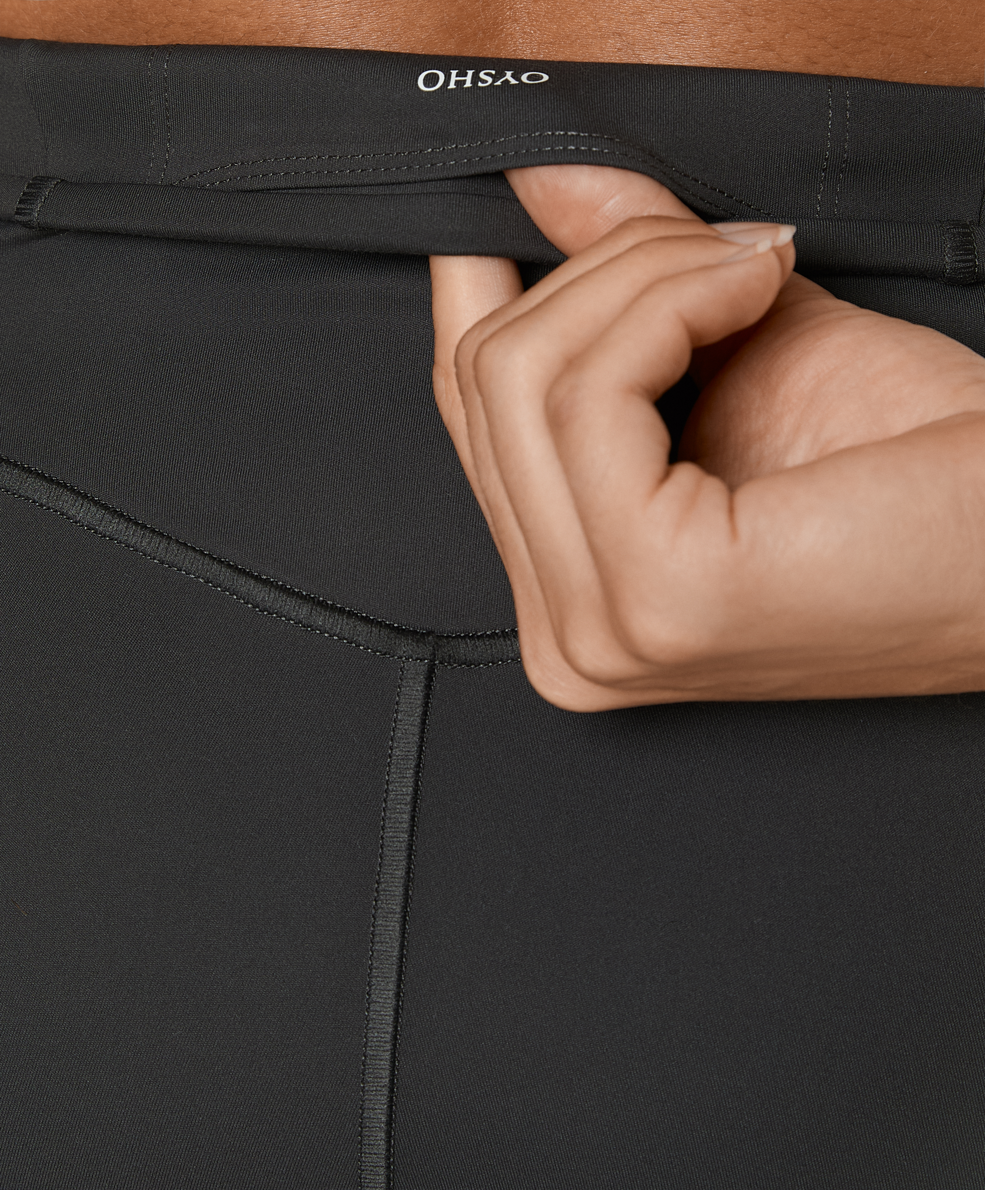 Comfortlux super-high-rise flare trousers with overlocking detail