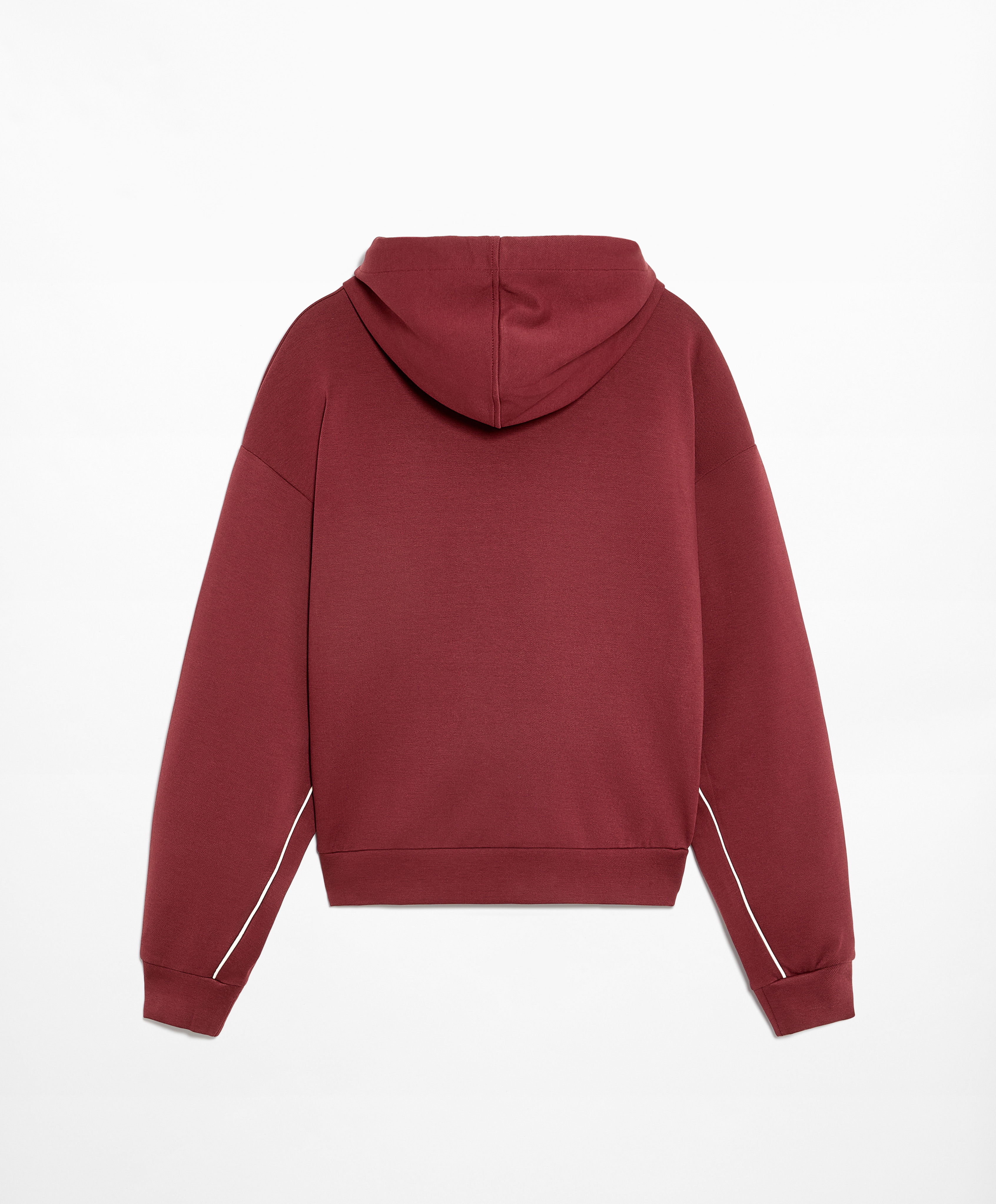 Cotton blend hoodie with piping