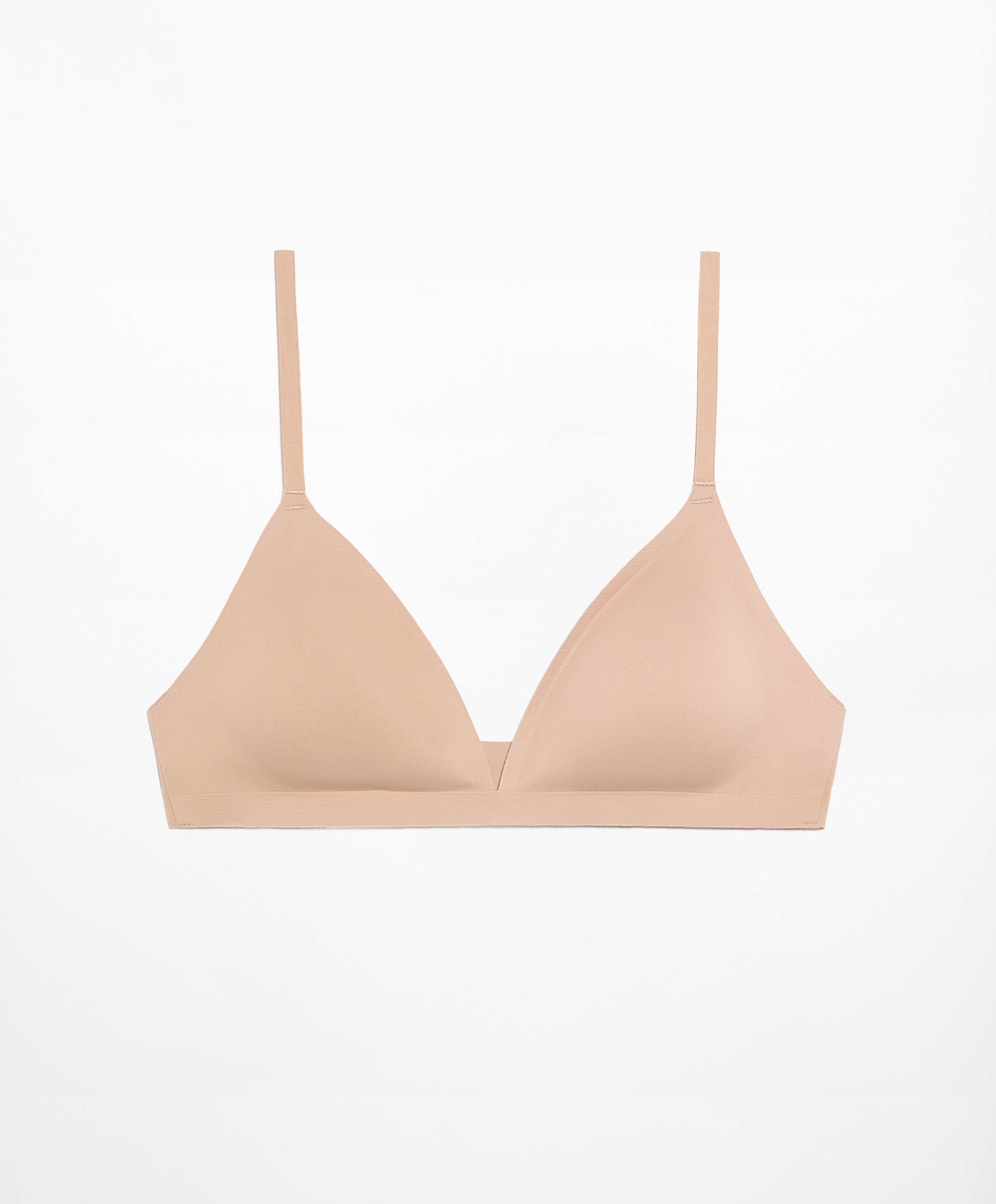 Invisible laser-cut triangle bra