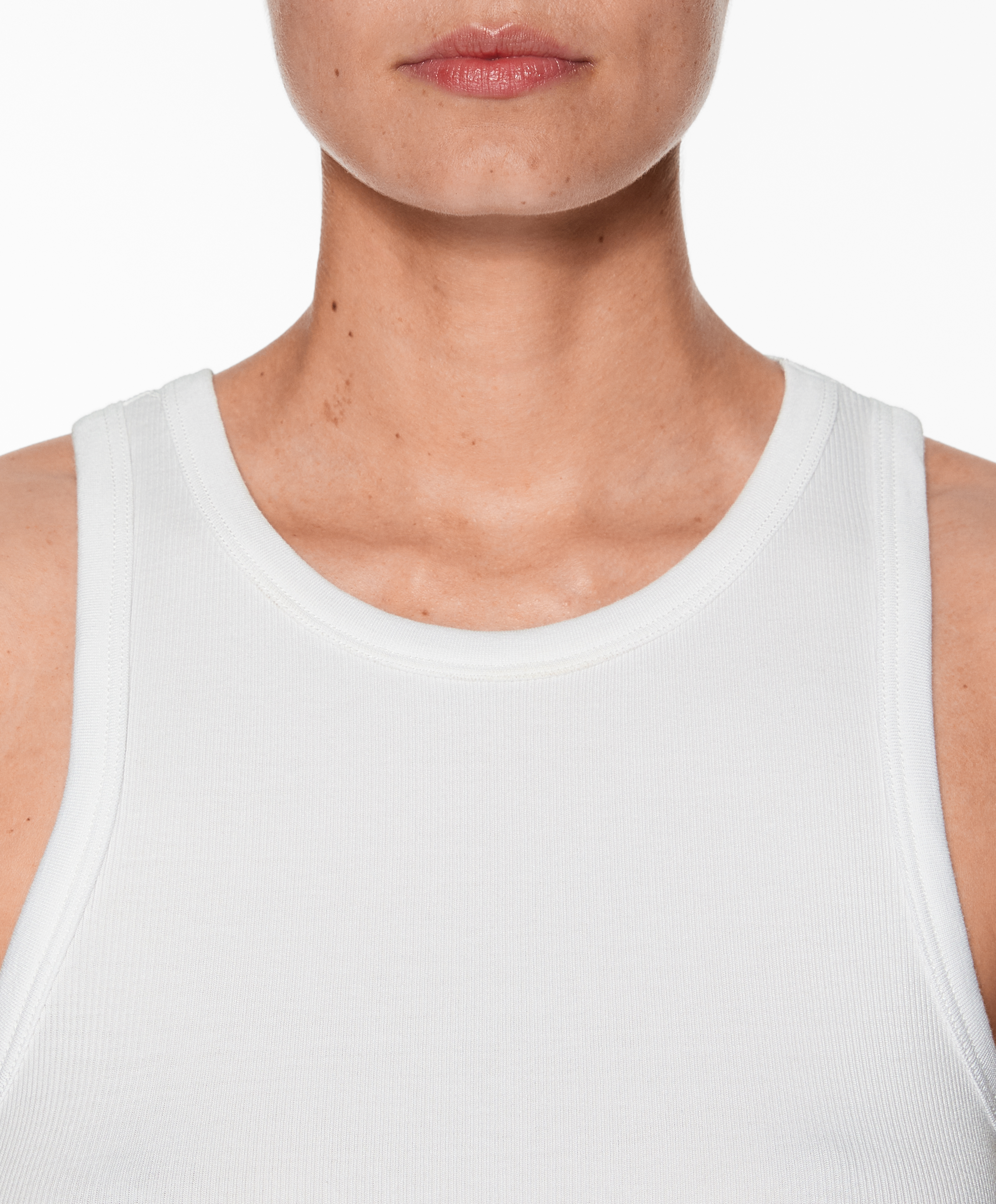 Rib vest top with cotton and modal