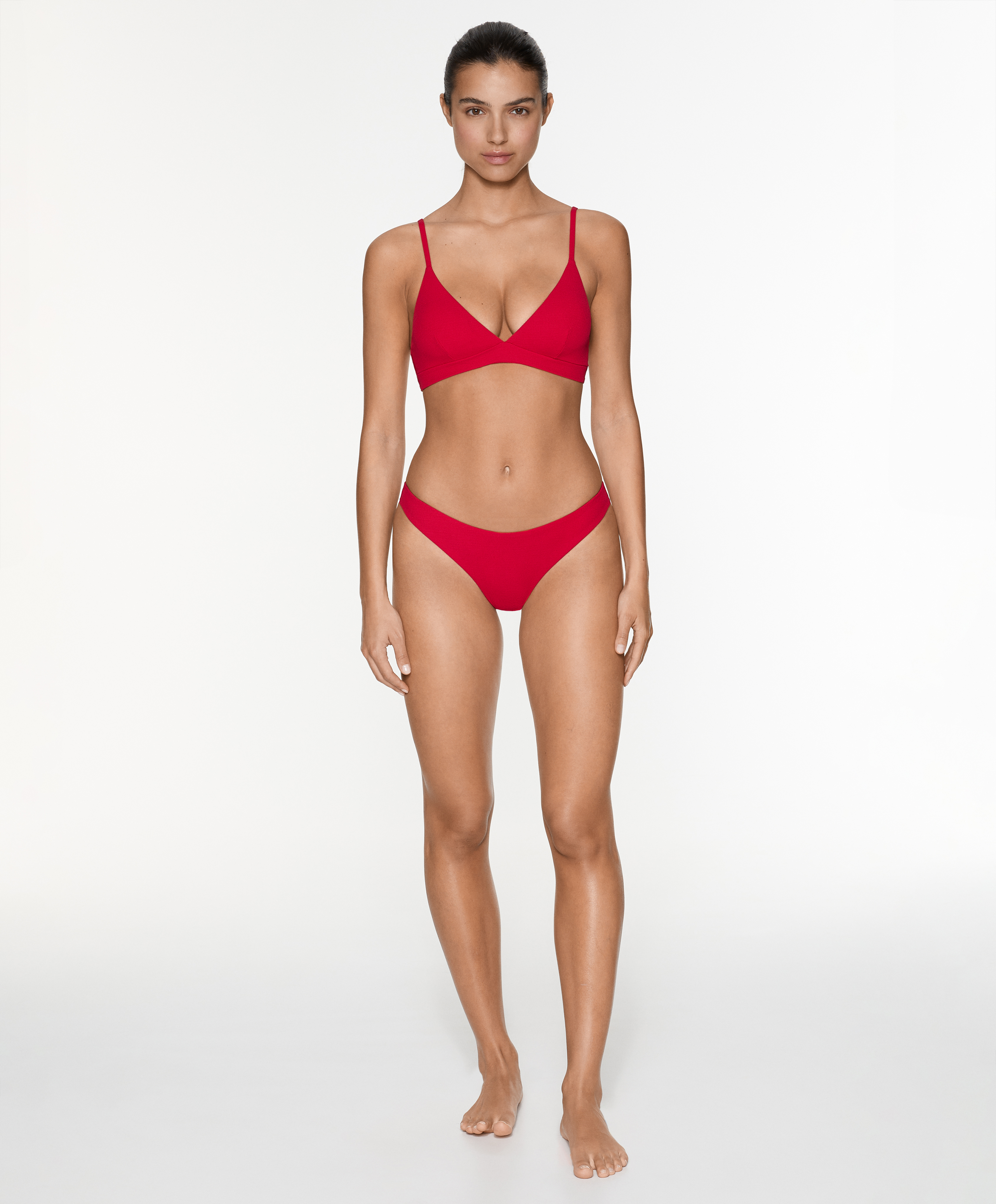 Piqué medium-coverage U-cut bikini briefs