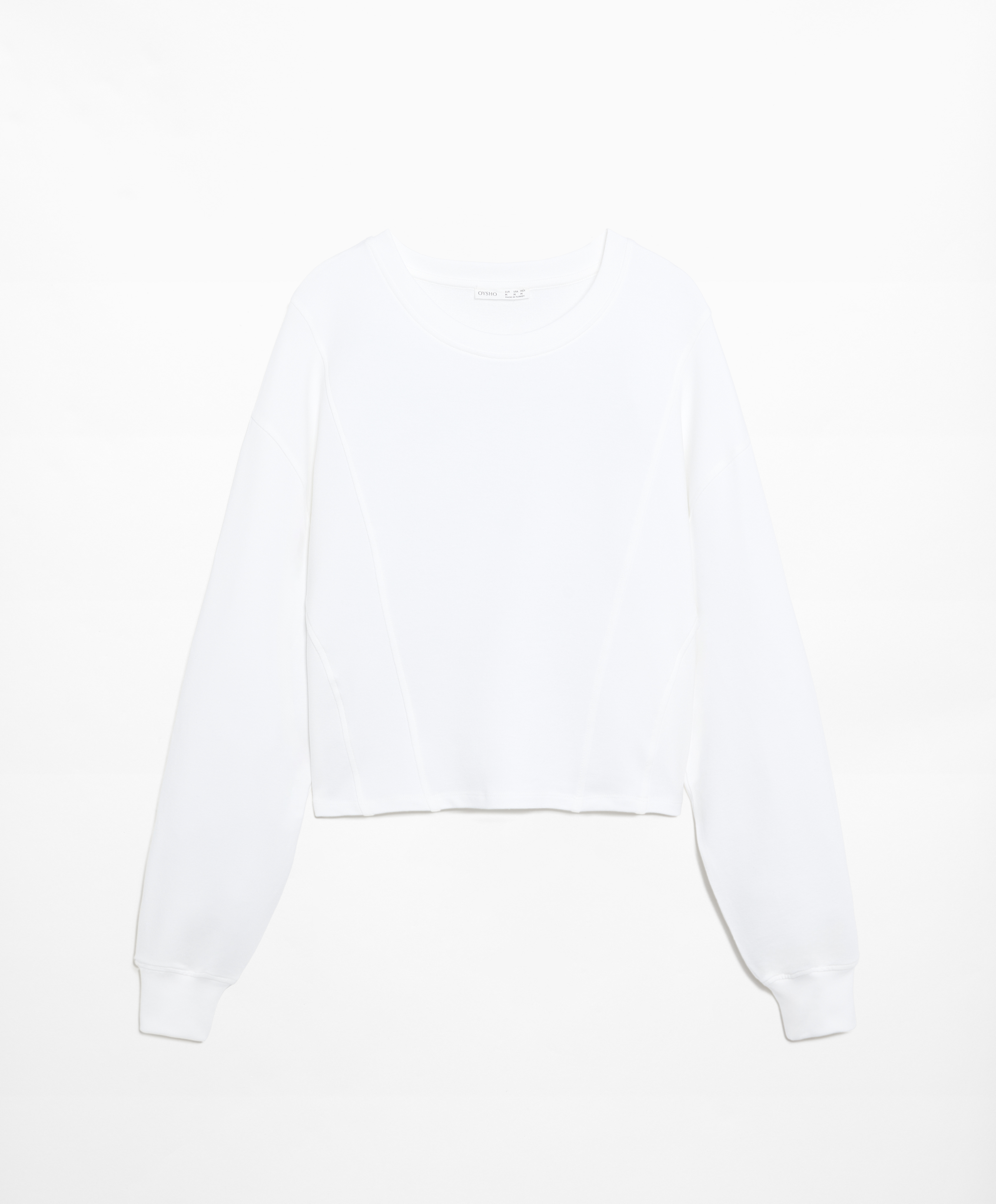 Crop sweatshirt with cotton and modal