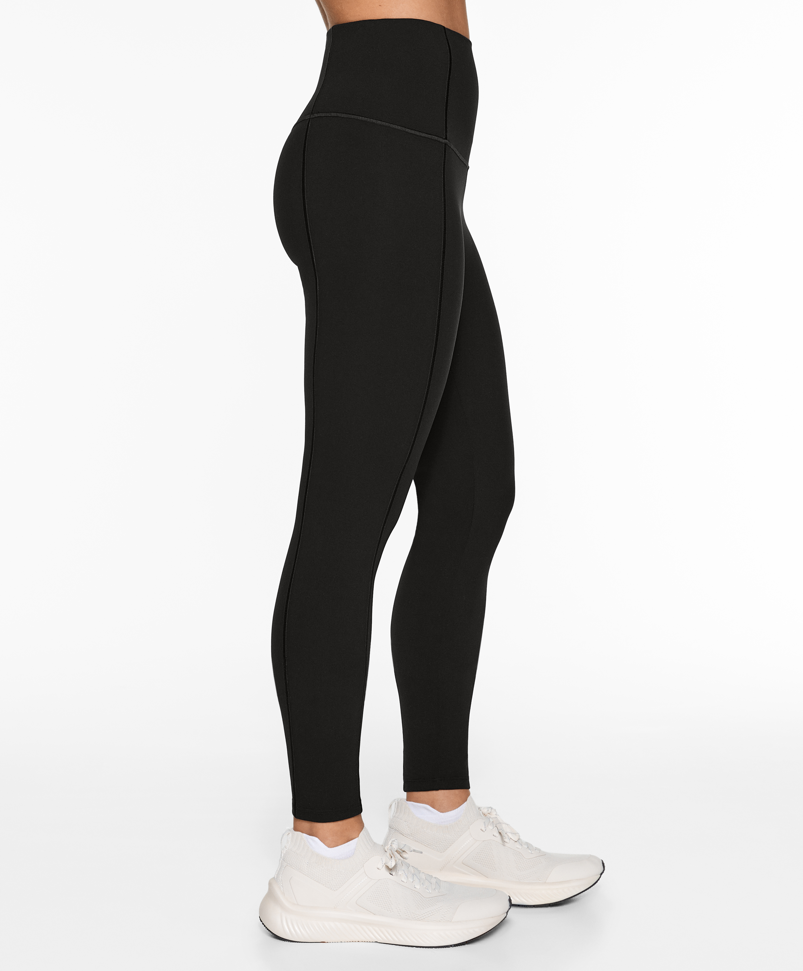 Comfortlux super-high-rise 65cm ankle-length leggings with overlocking detail