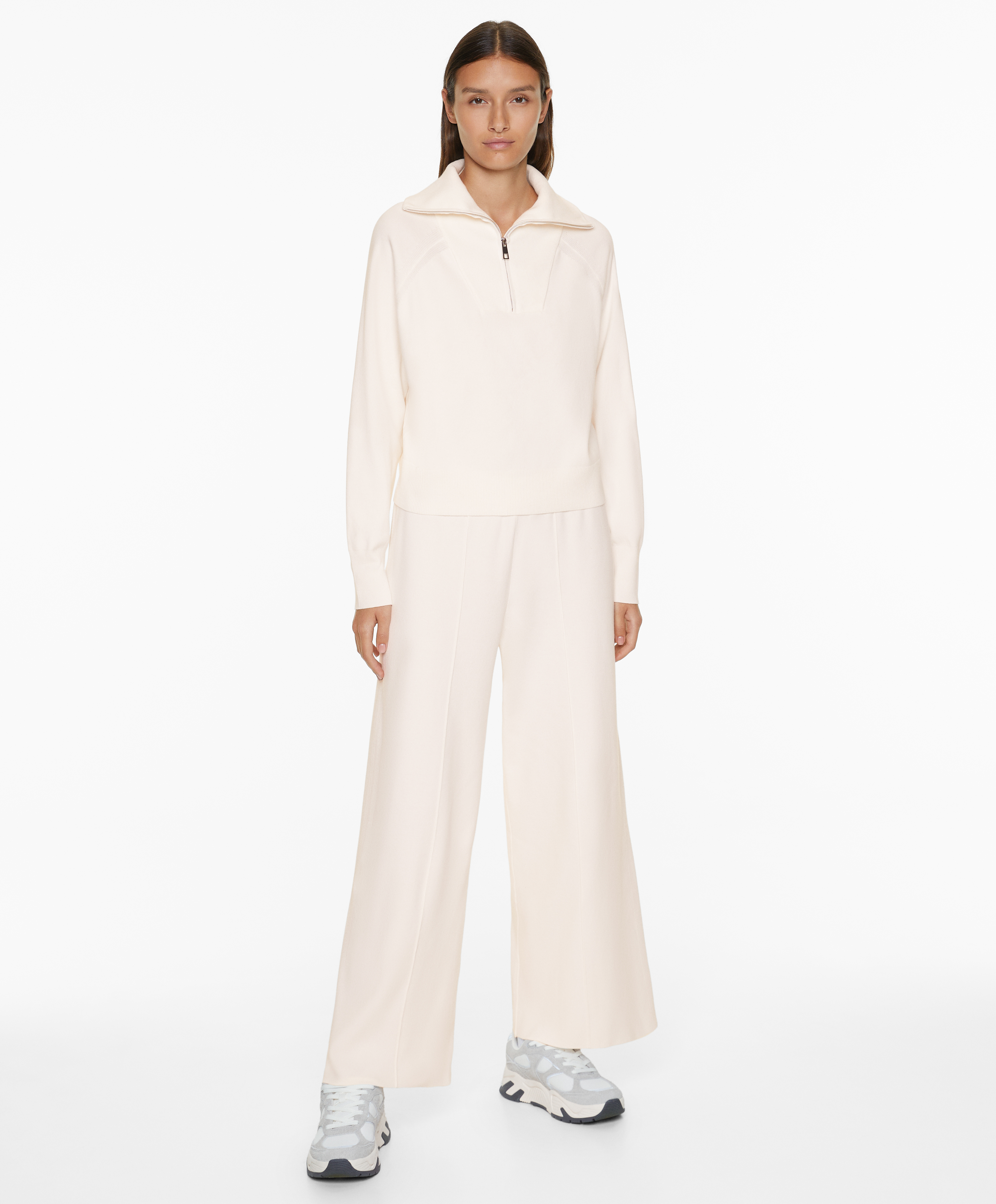 Half-zip knit sweatshirt