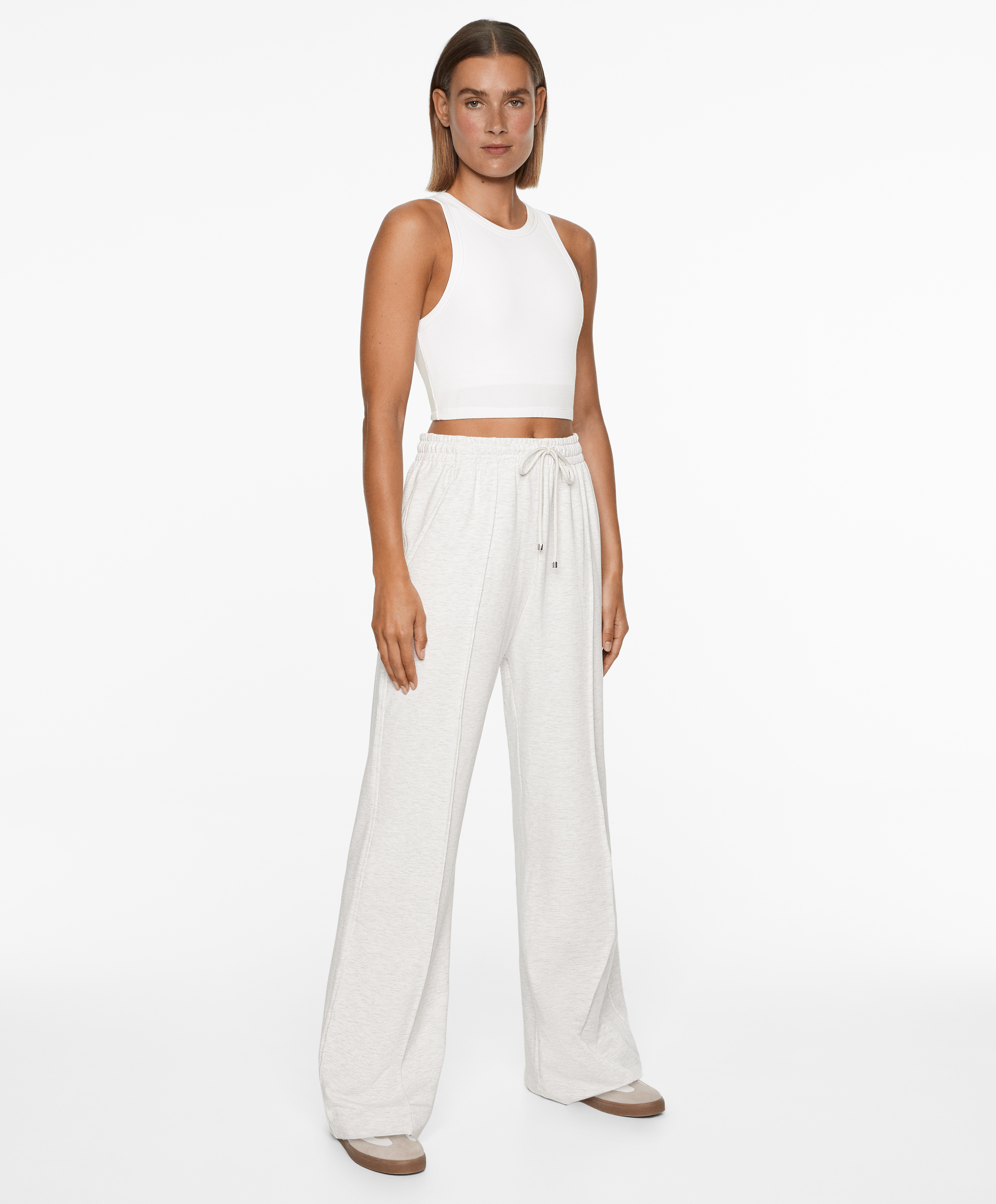 Relaxed straight-leg trousers with cotton and modal
