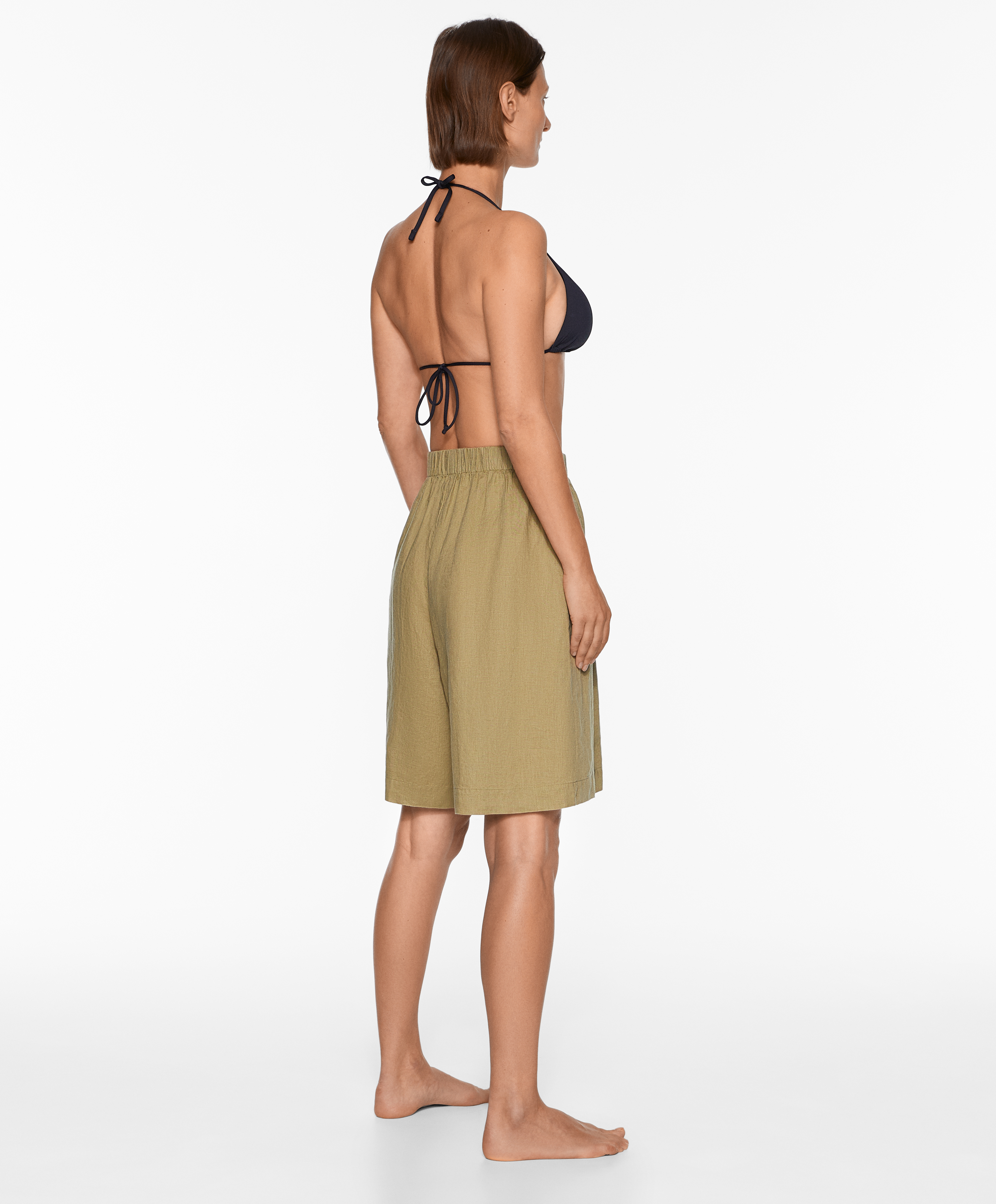 100% linen Bermuda shorts