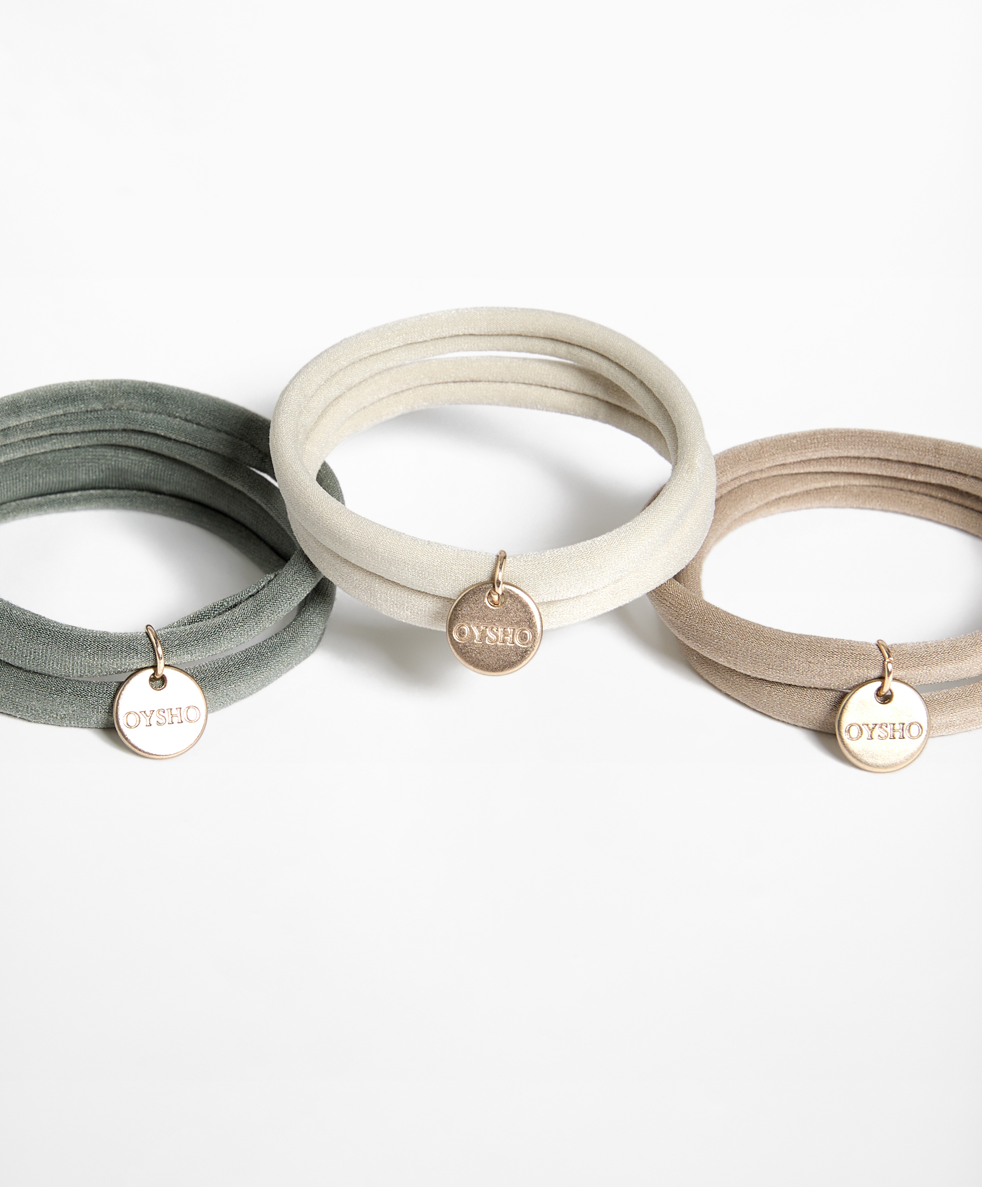 6 Oysho plaque hair ties