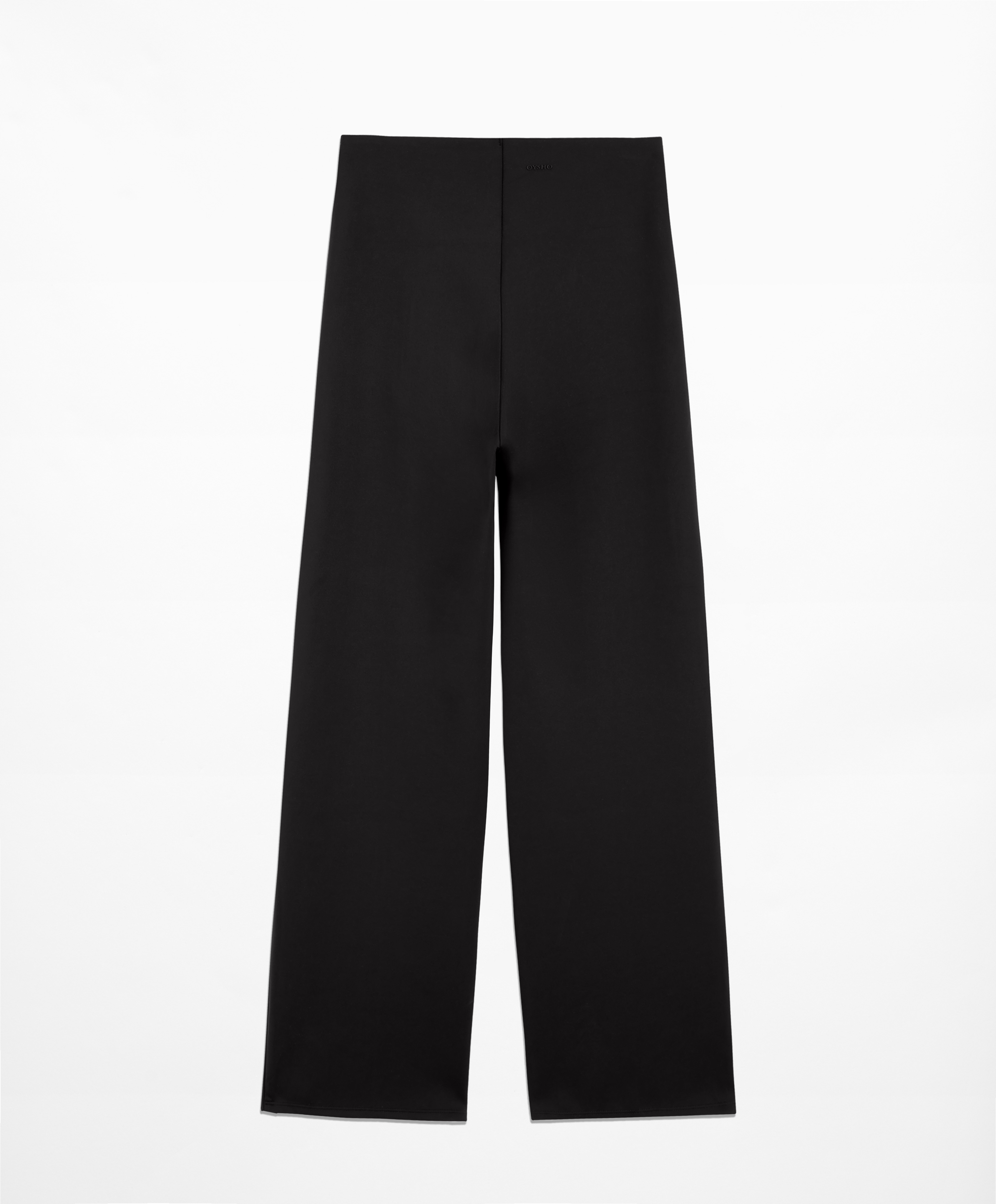Neoprene-effect straight-leg trousers