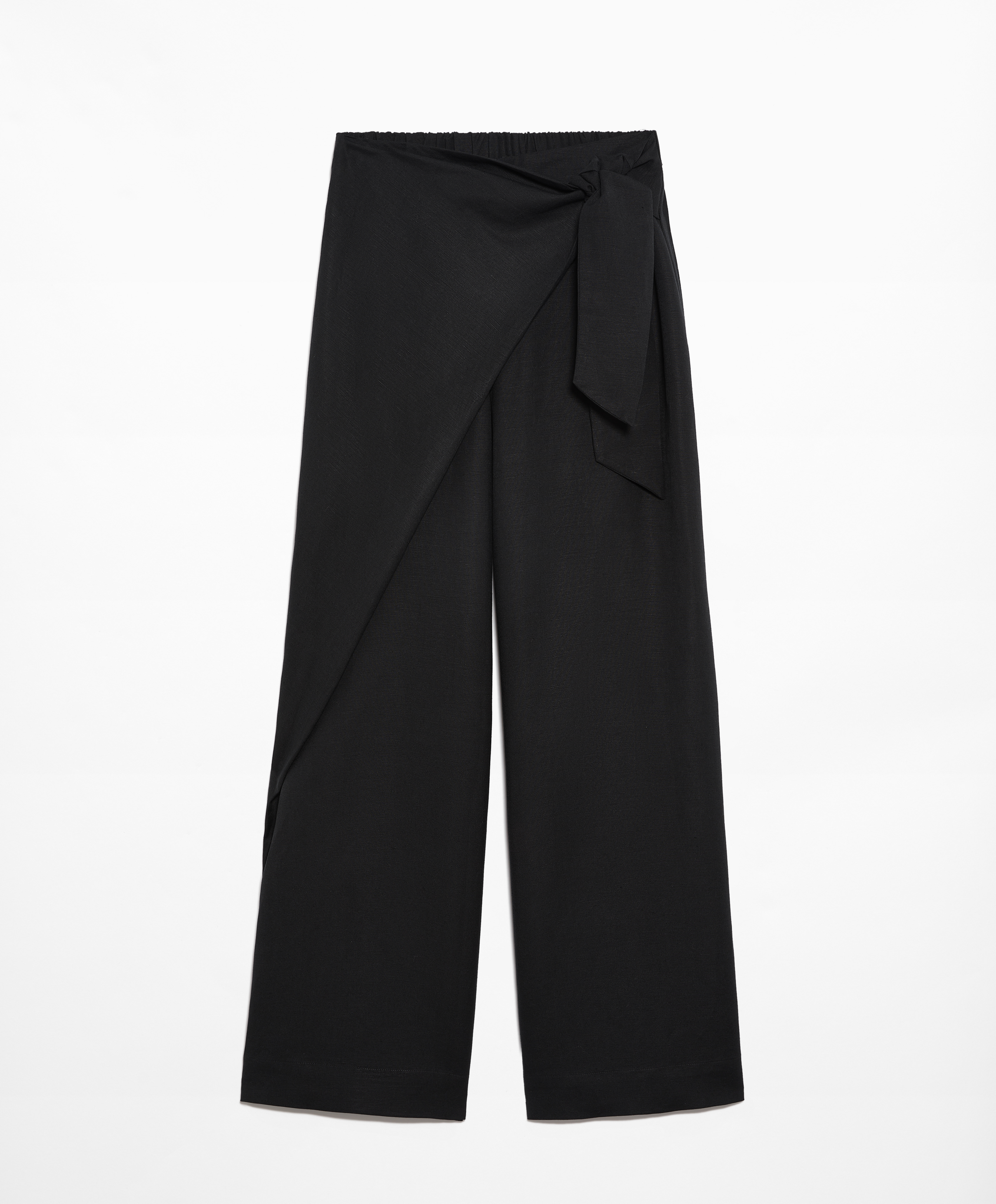 Wrap trousers with linen