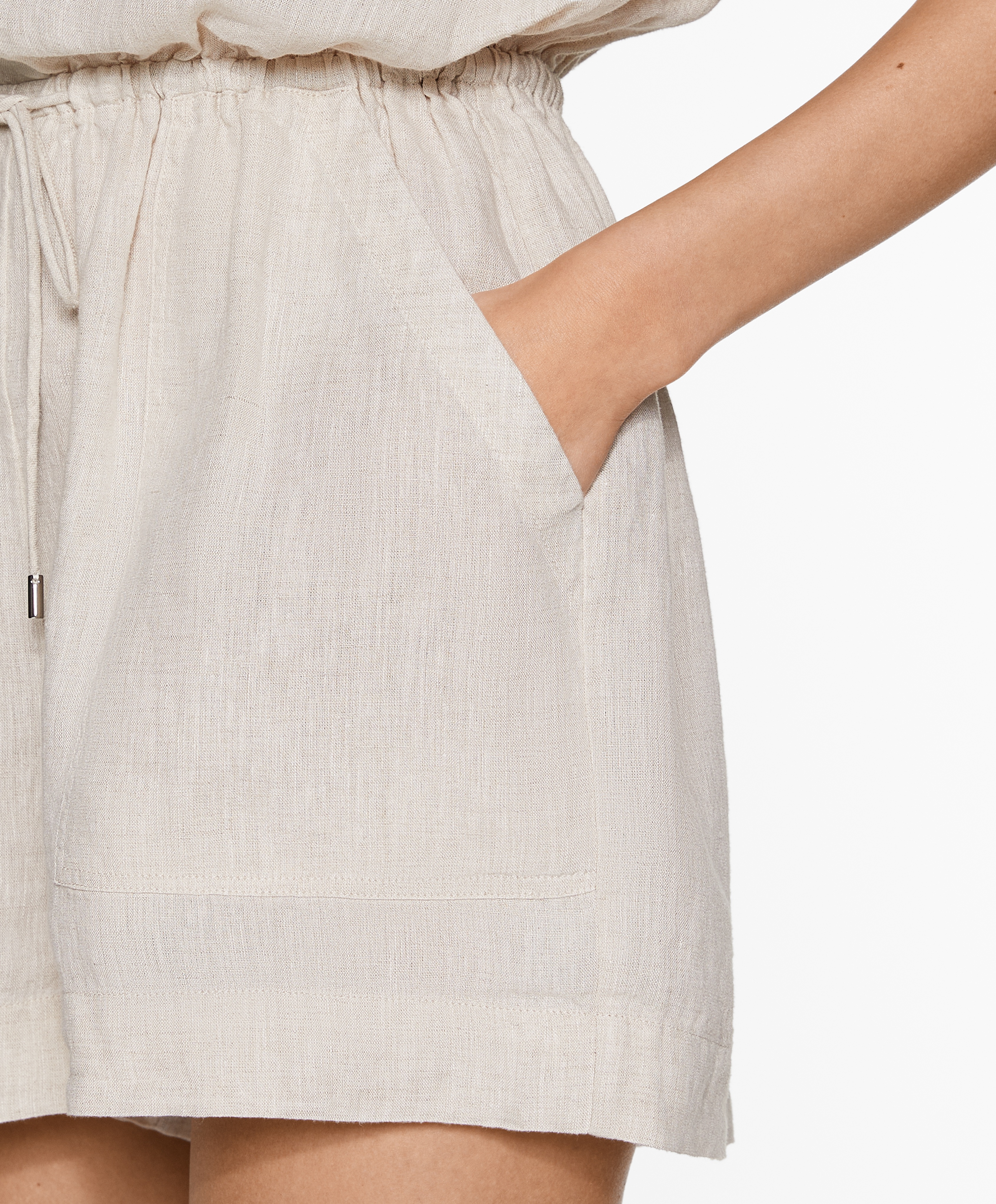 Short 100% linen jumpsuit with pockets