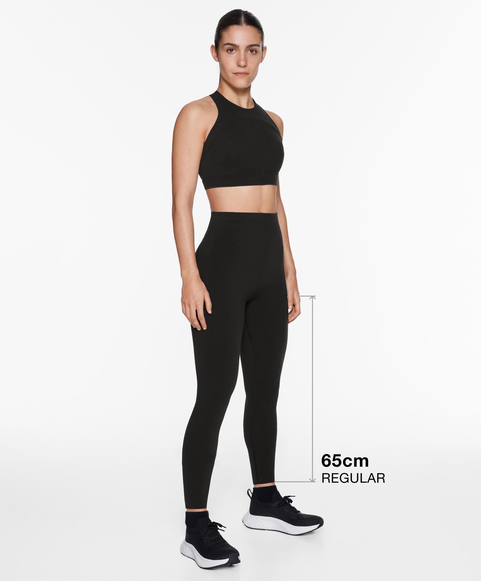 Compressive raise up ankle-length leggings