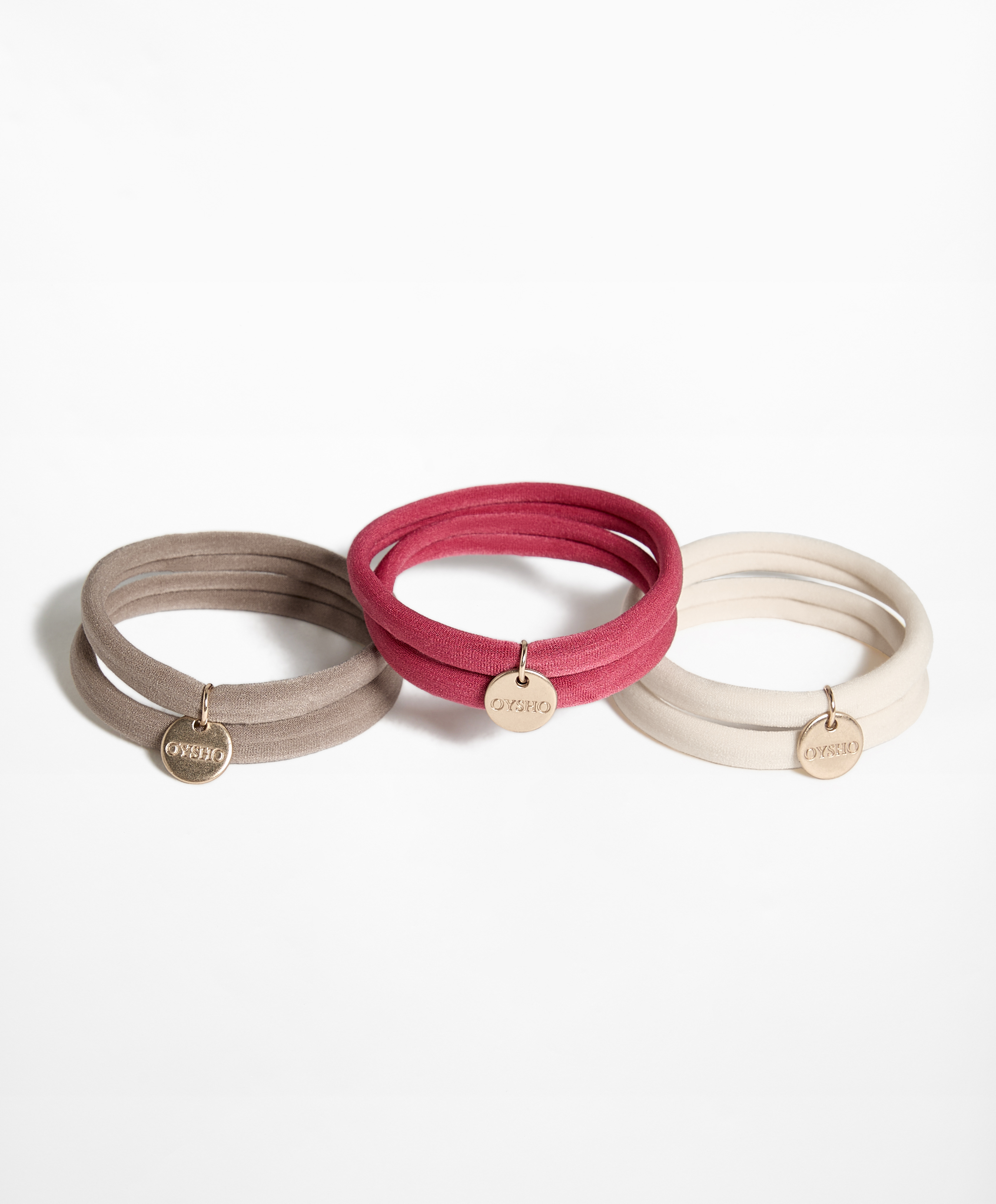 6 Oysho plaque hair ties