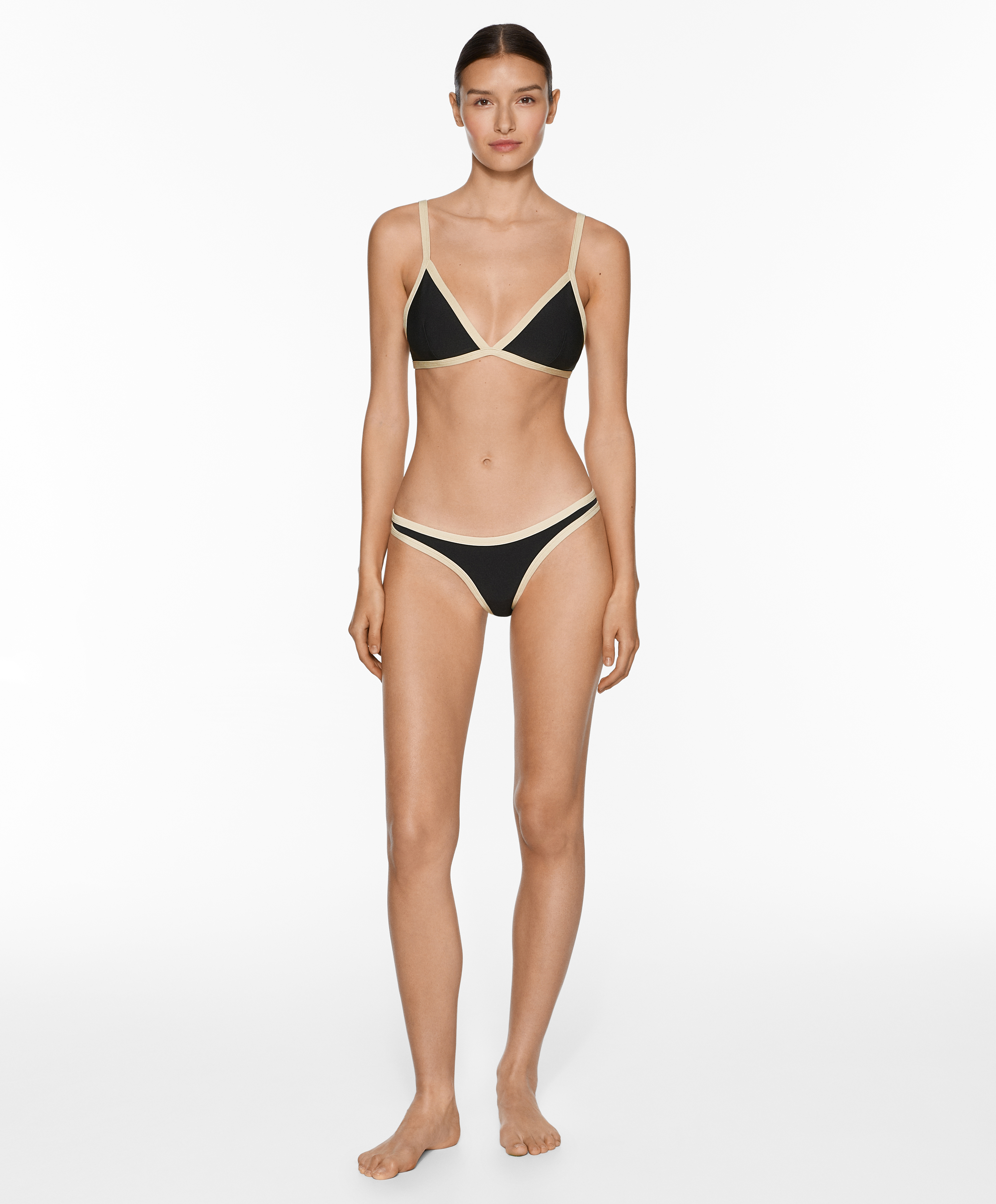 Contrast trim medium-coverage bikini briefs