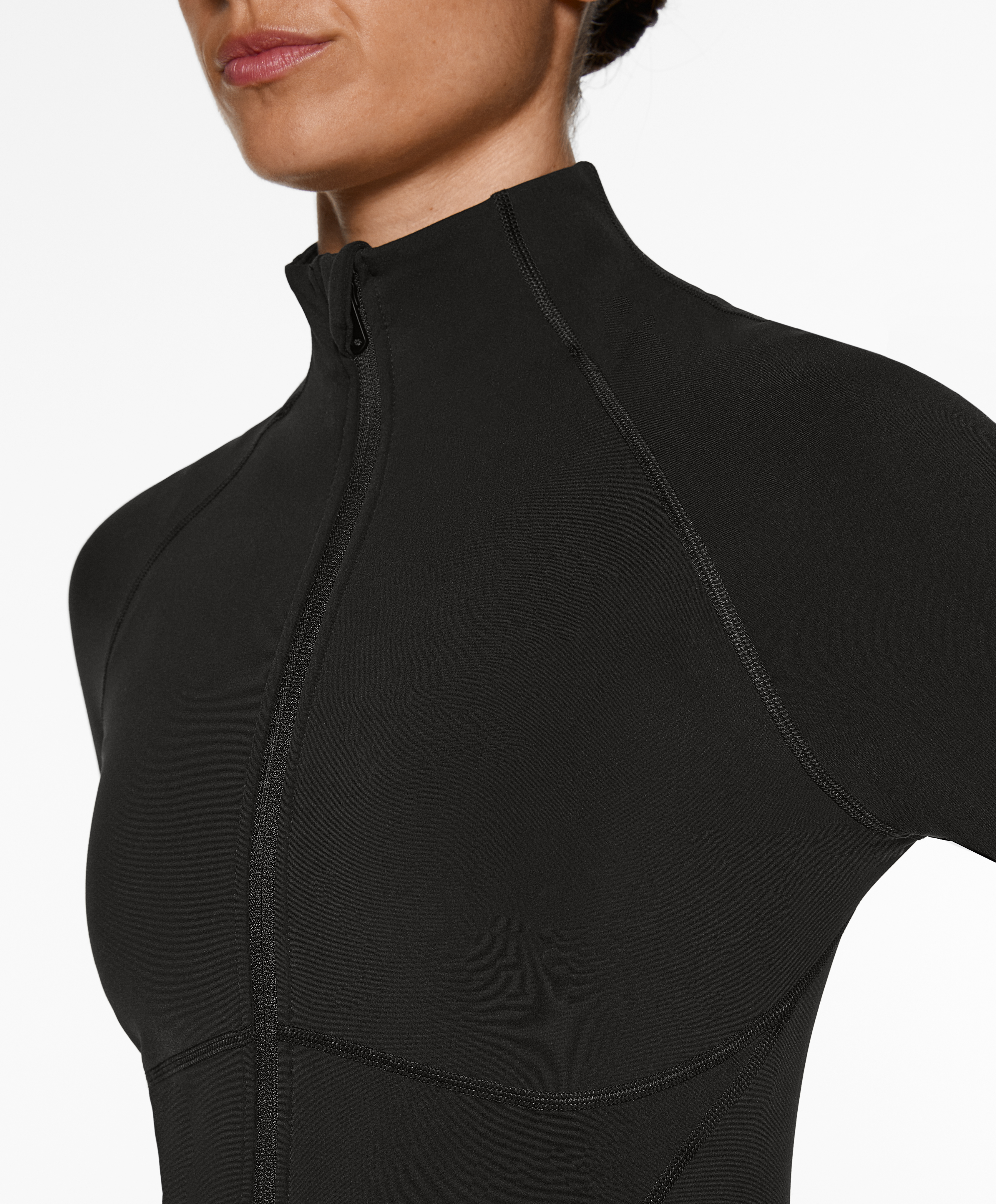 Light warmth running technical jacket with seams