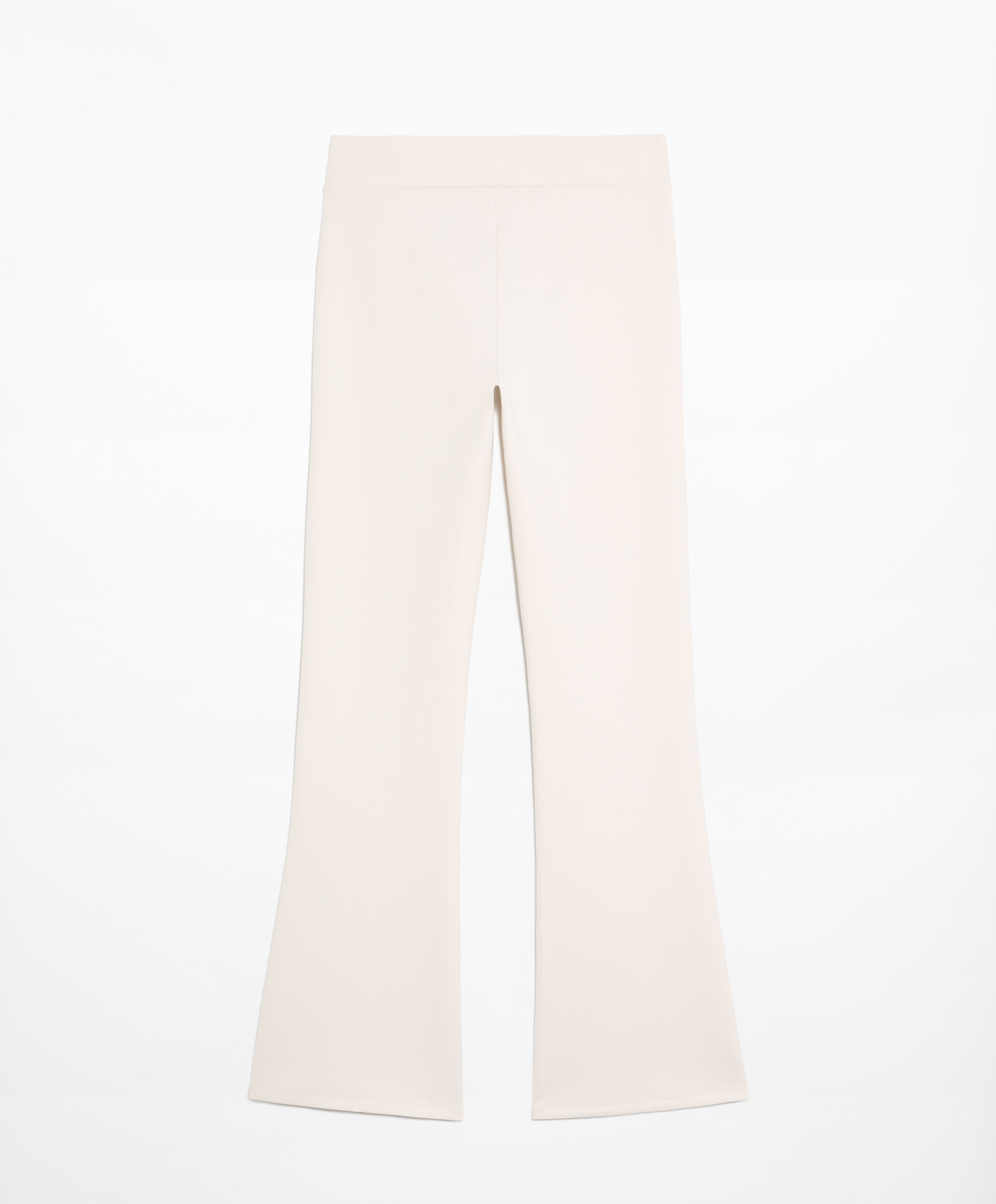 Neoprene-effect low-rise flare trousers