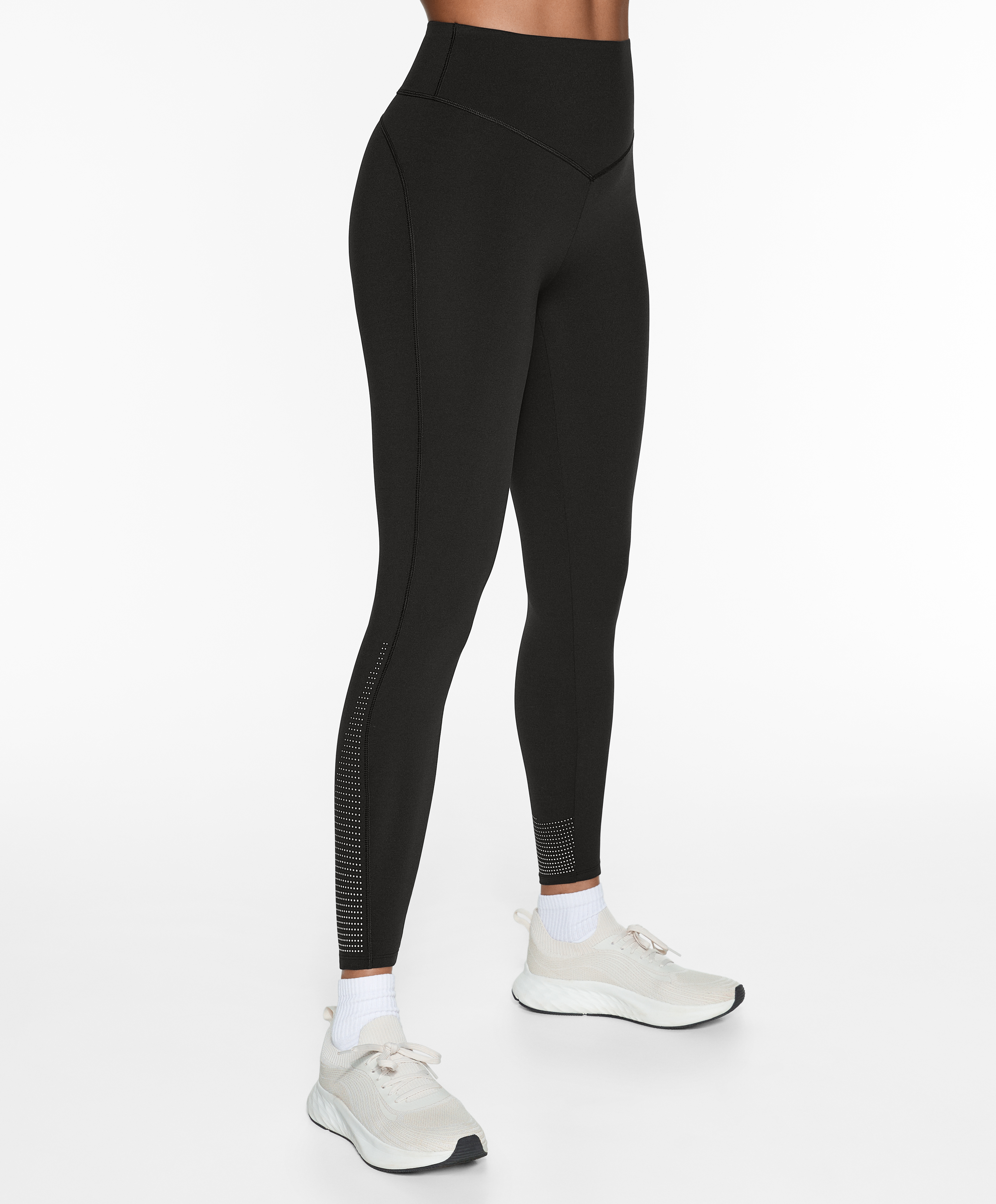 Compressive running high-rise 65cm ankle-length leggings