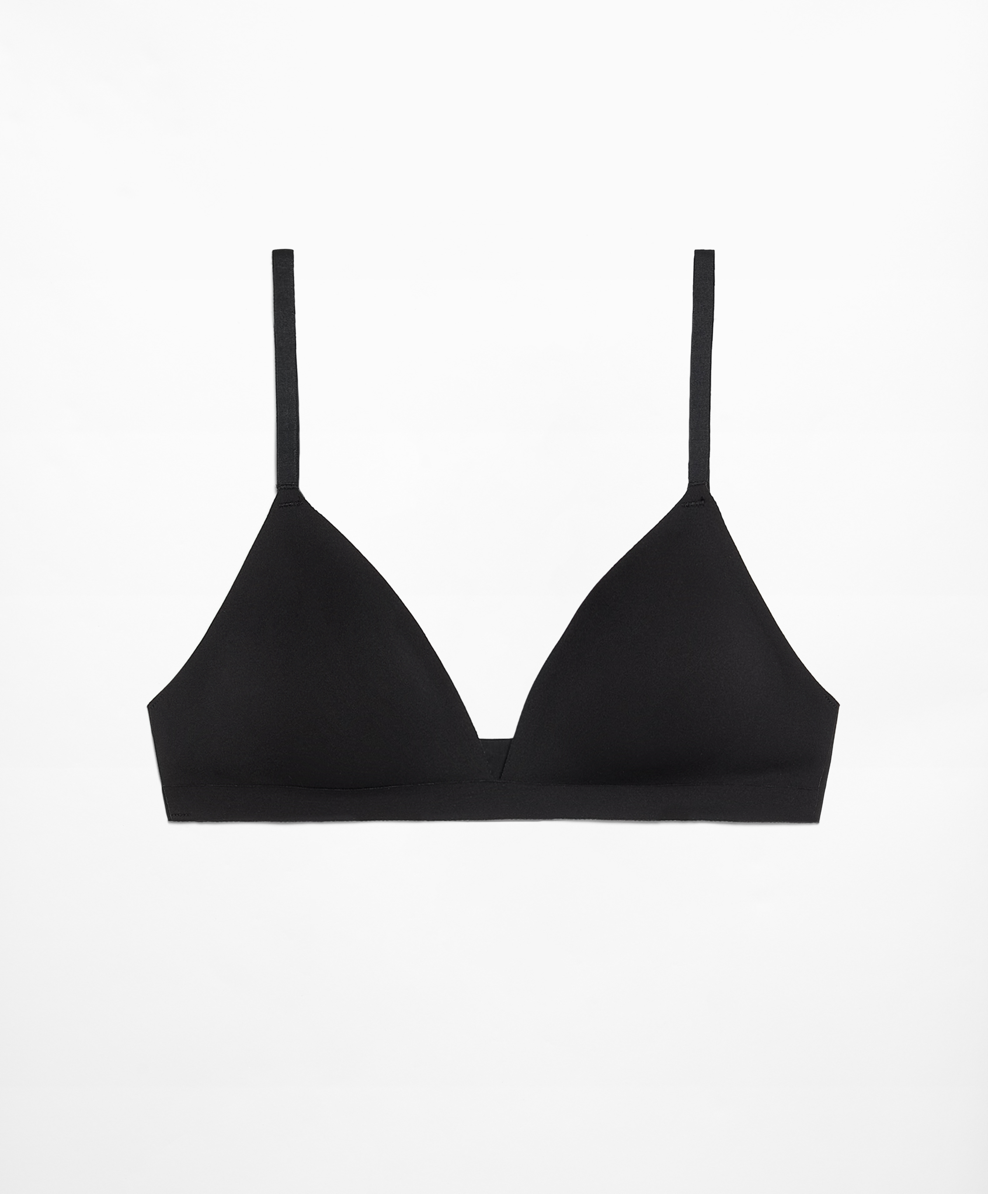 Invisible laser-cut triangle bra