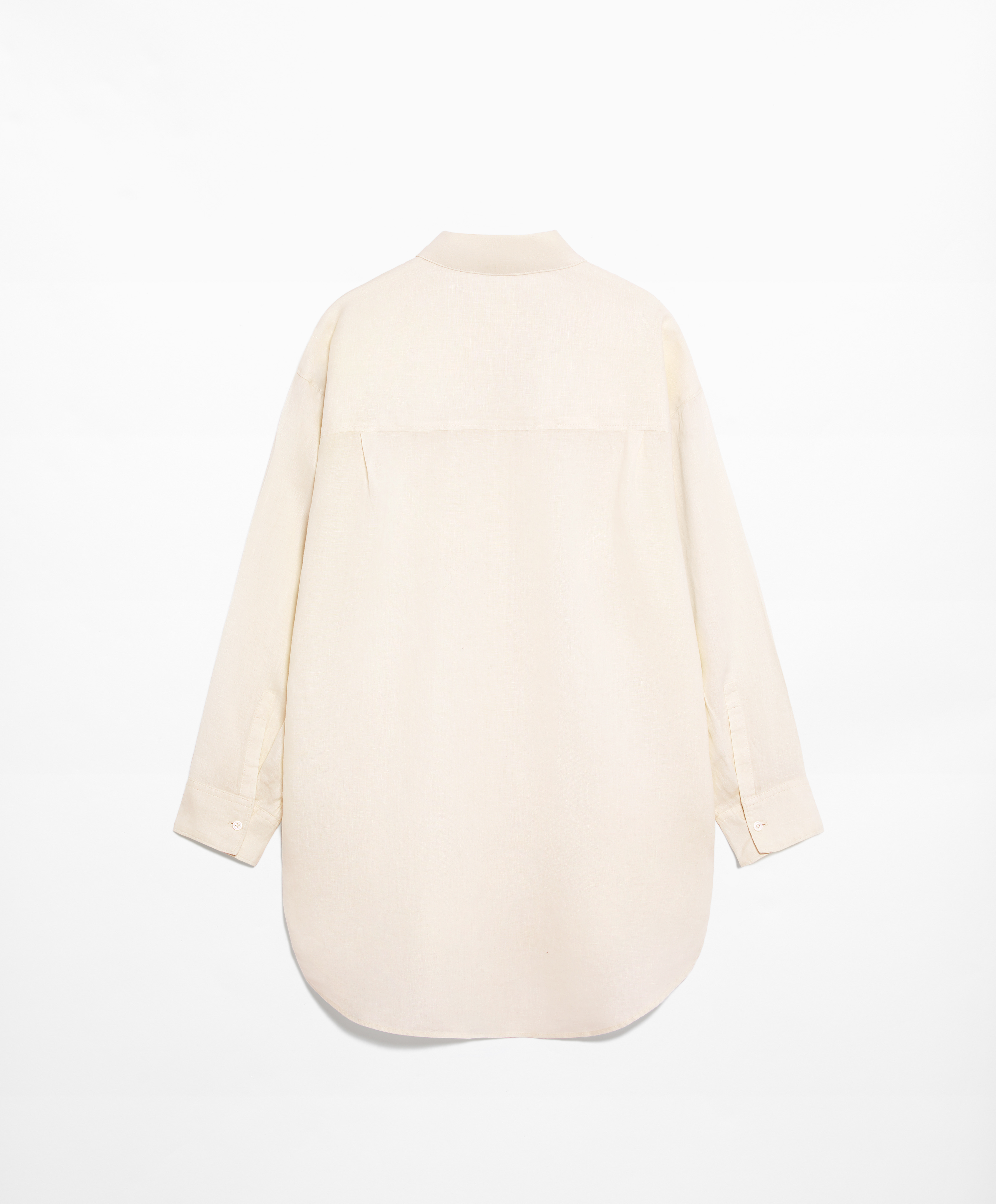 Oversize long-sleeved 100% linen shirt