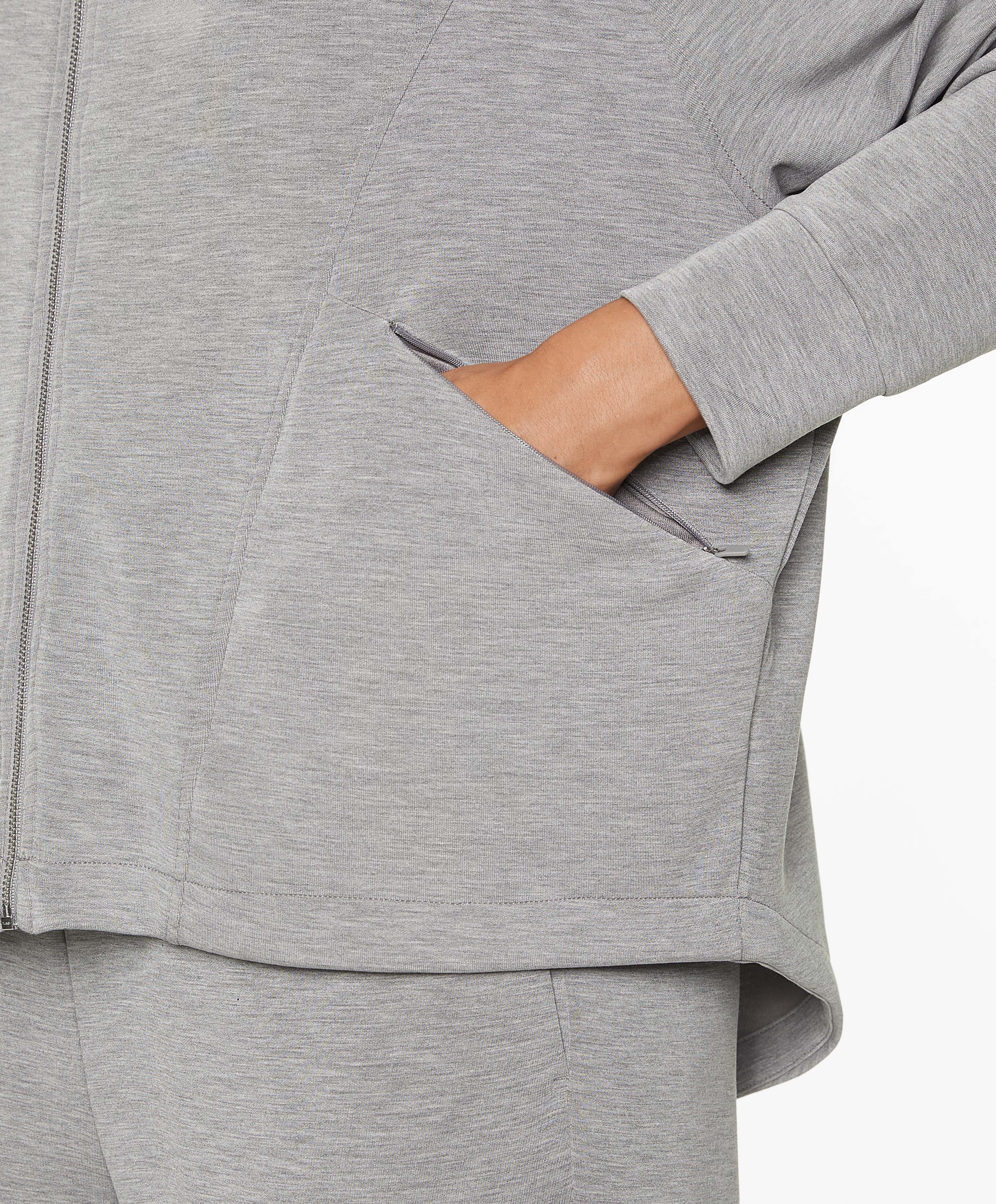 Knit hooded jacket with modal