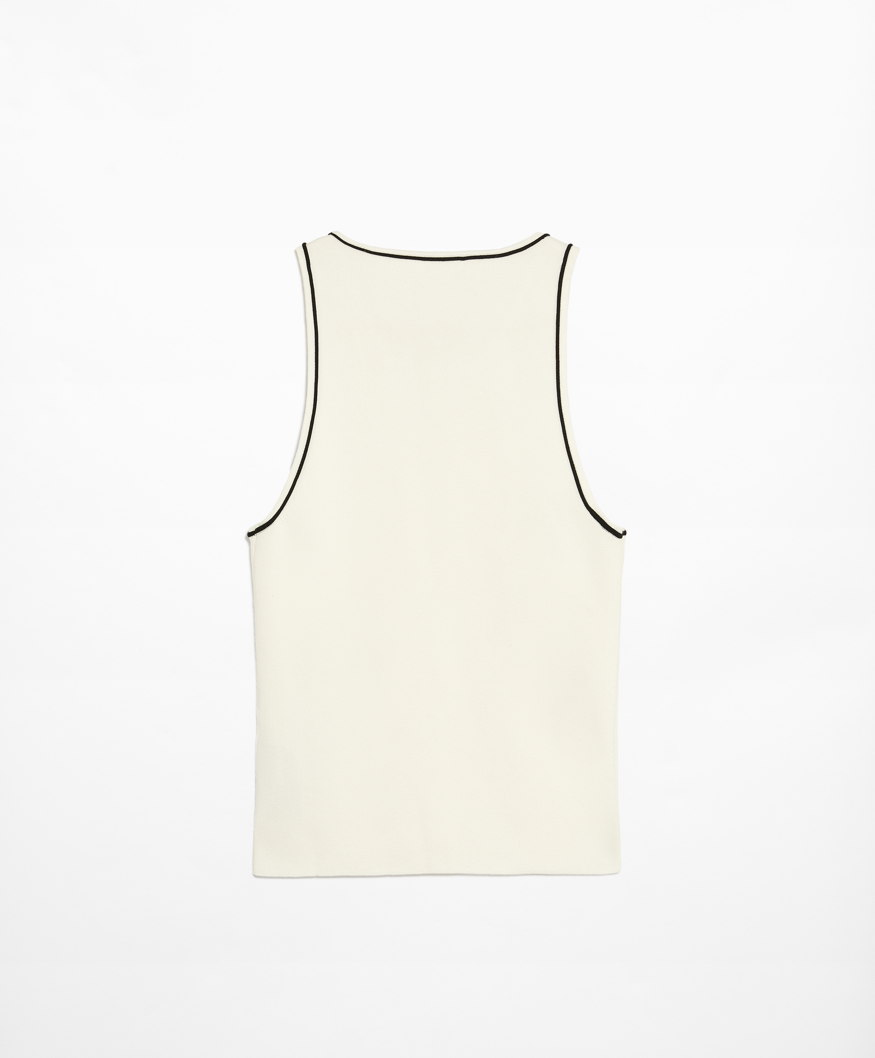 Knit sleeveless top with contrast trim