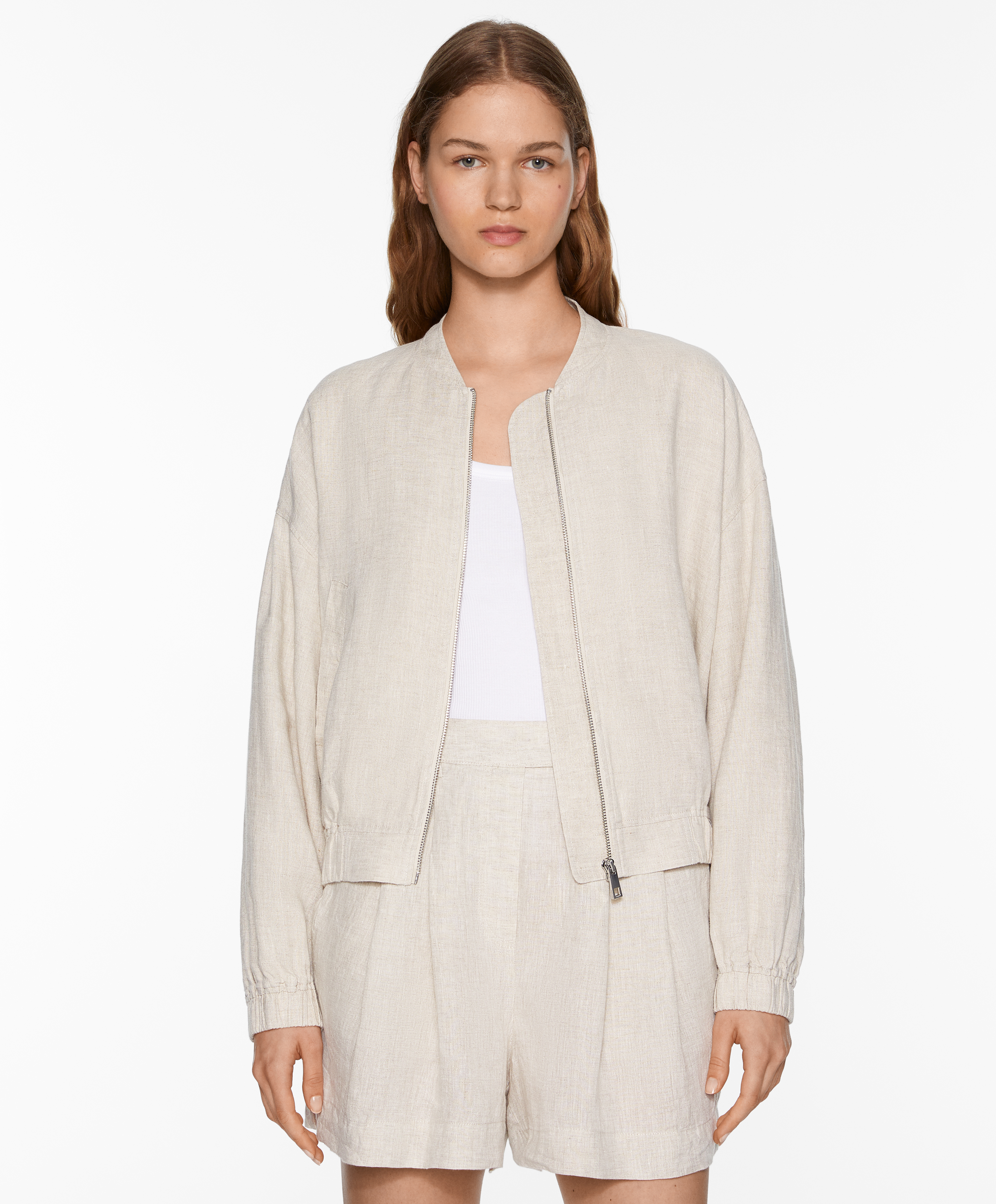 100% linen bomber jacket