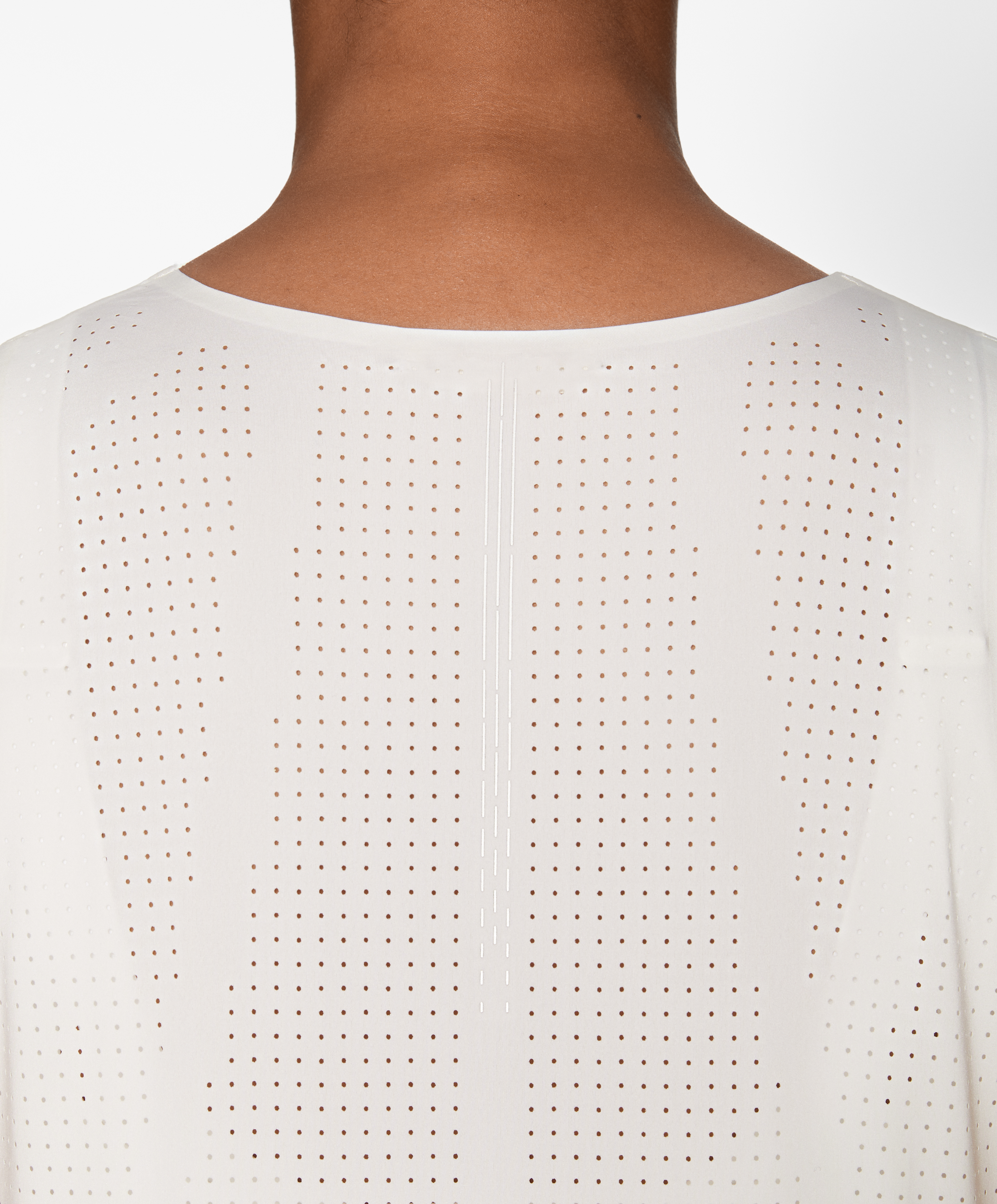 Microperforated technical sleeveless T-shirt