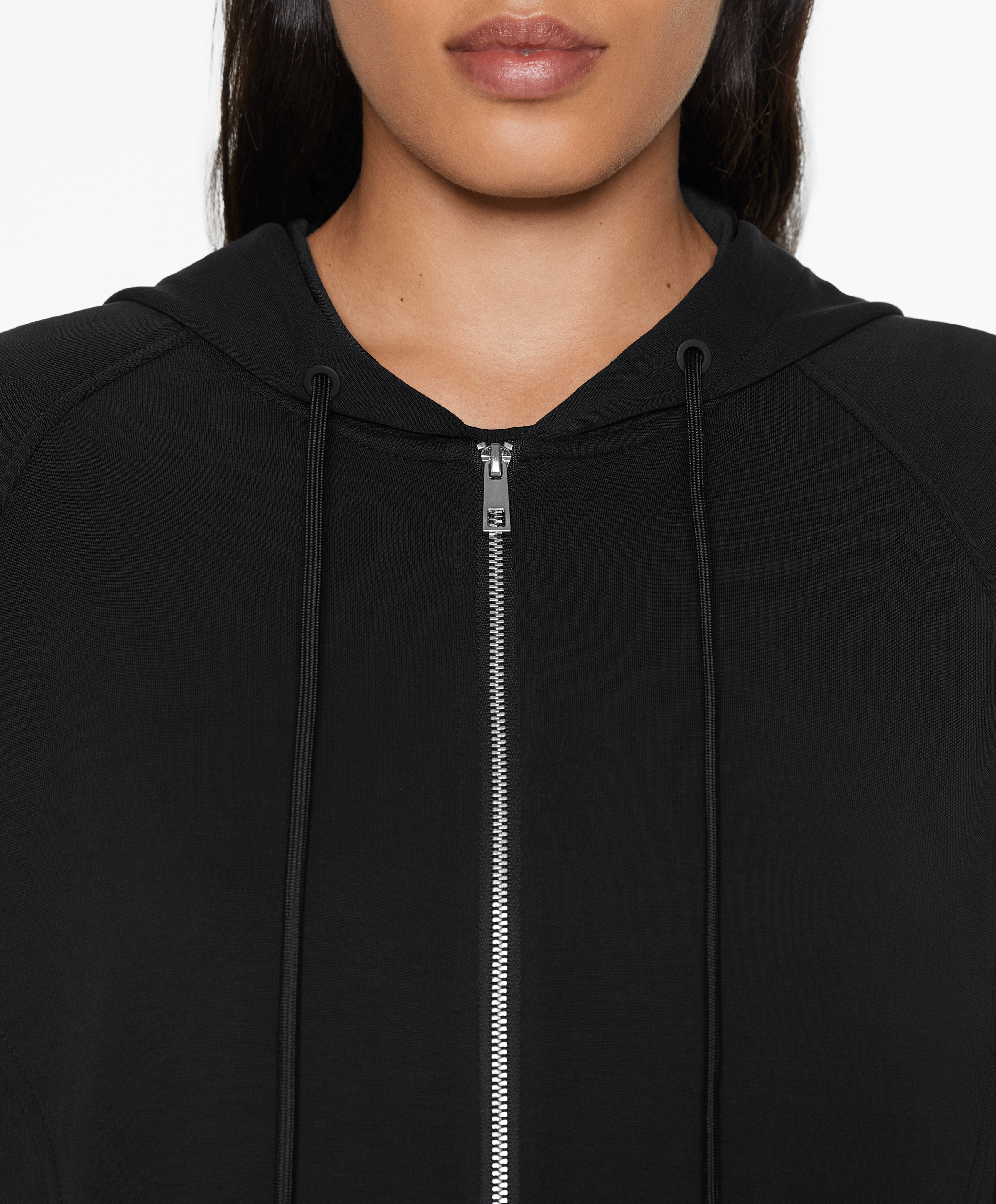 Knit hooded jacket with modal