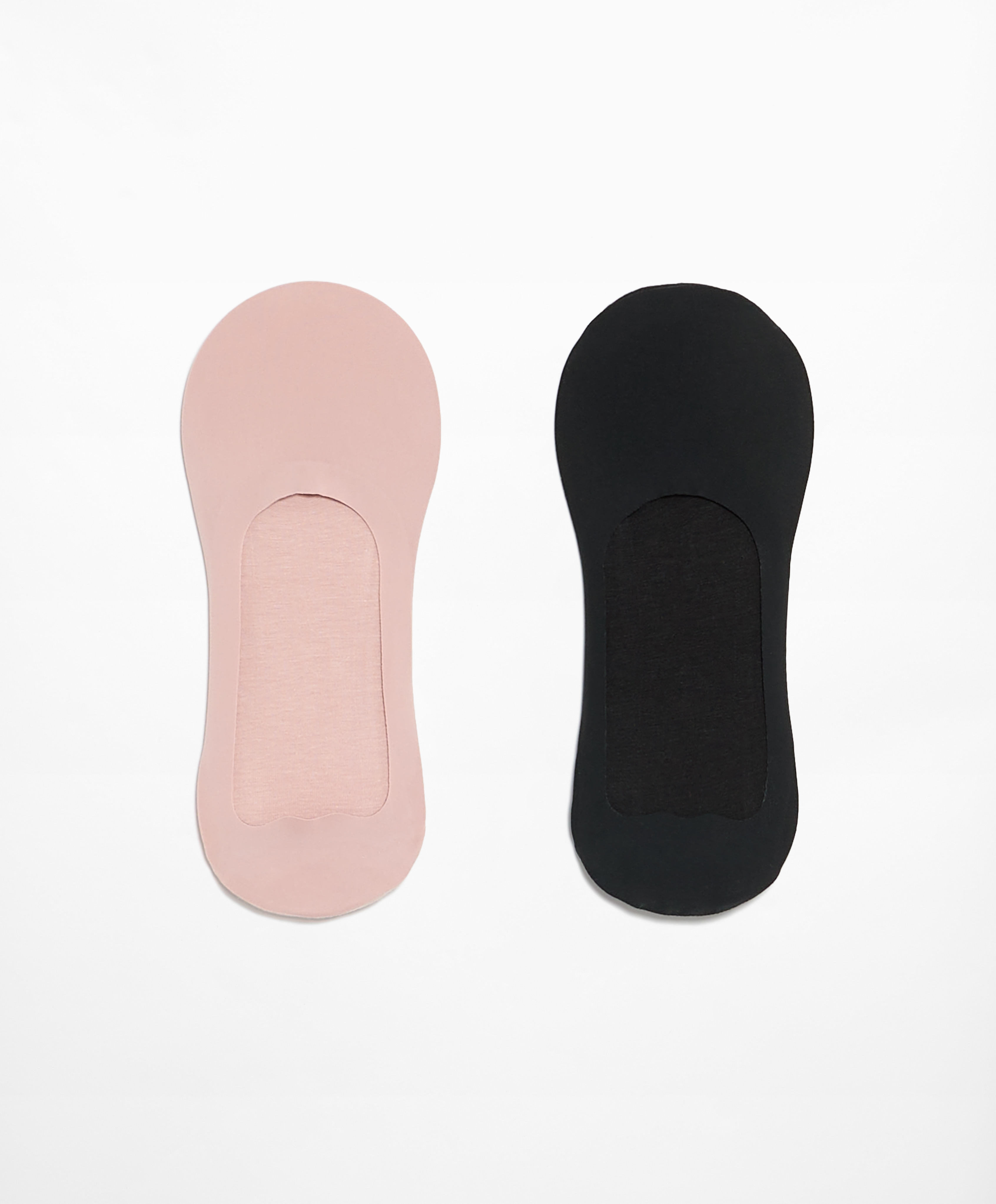 2 pairs of medium-cut invisible socks with microfibre
