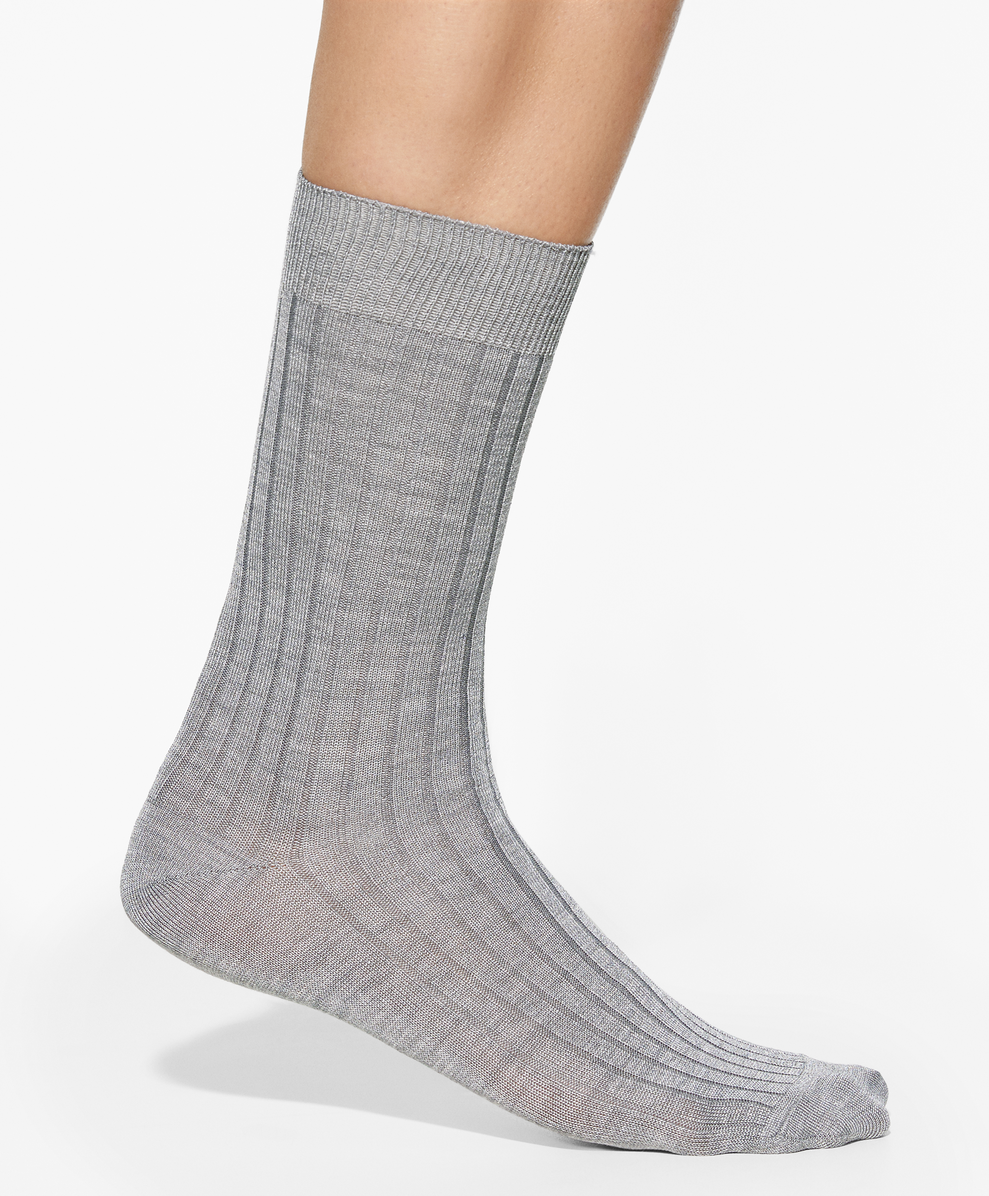 Rib silk classic socks