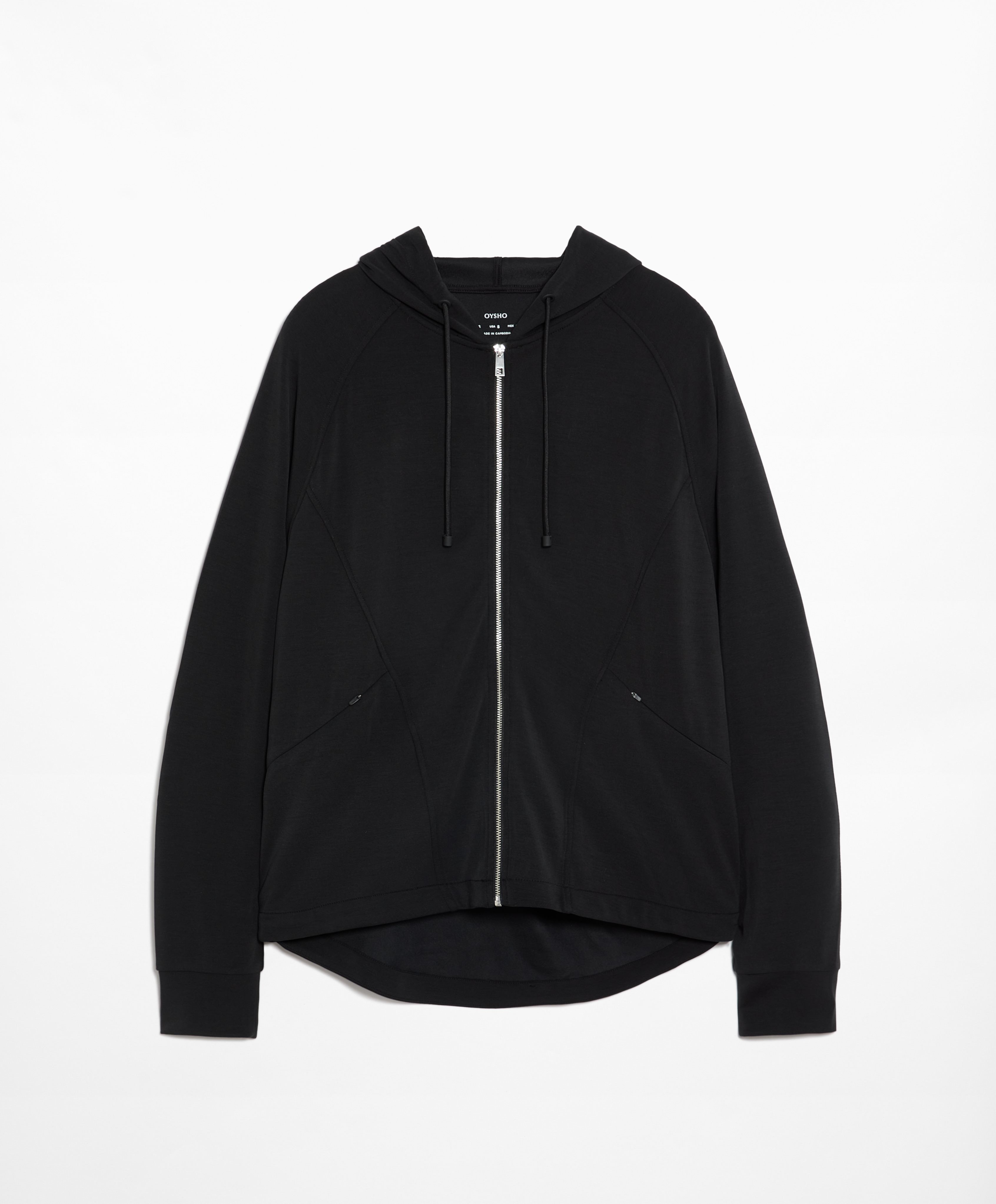 Knit hooded jacket with modal