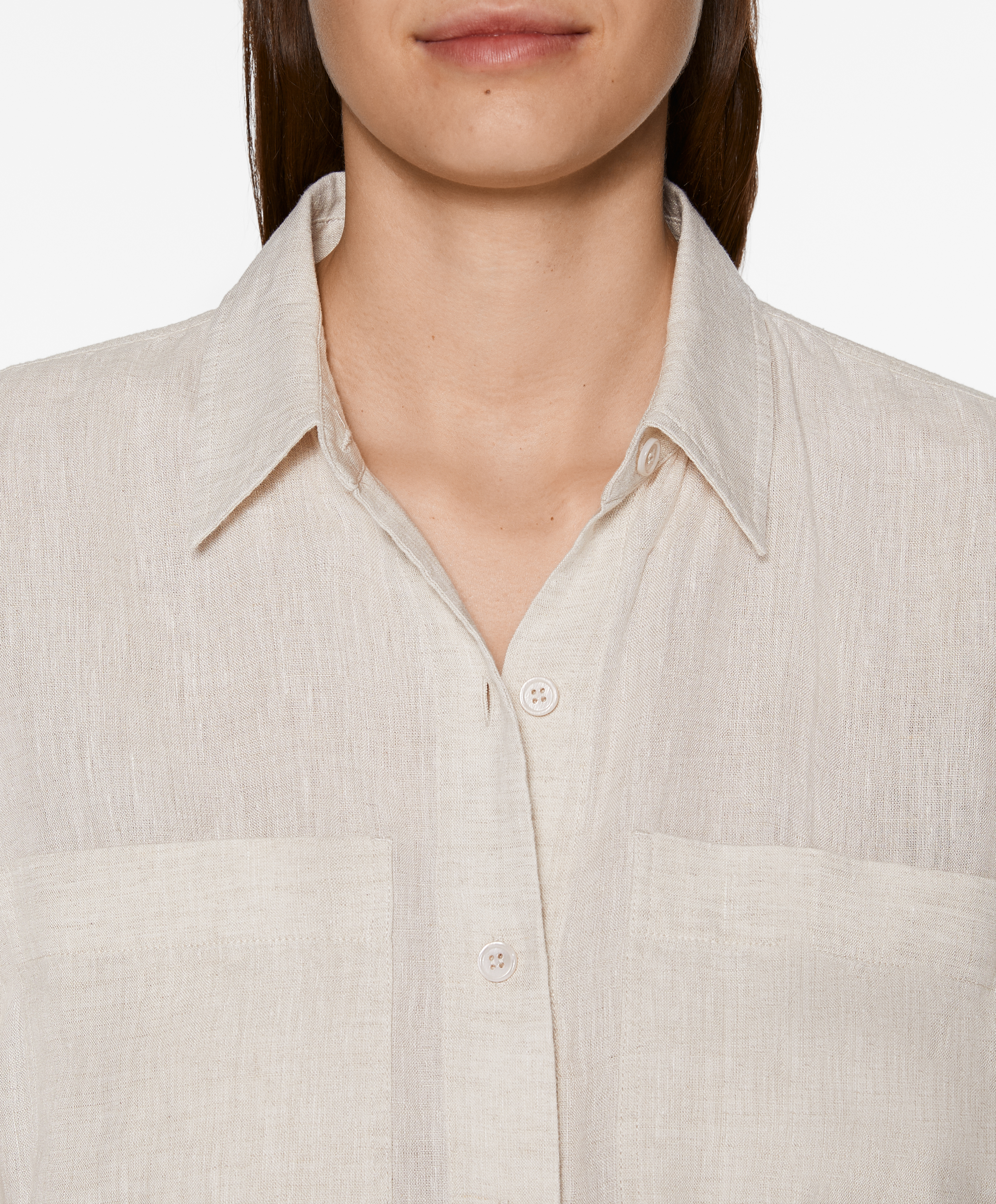 Short 100% linen jumpsuit with pockets