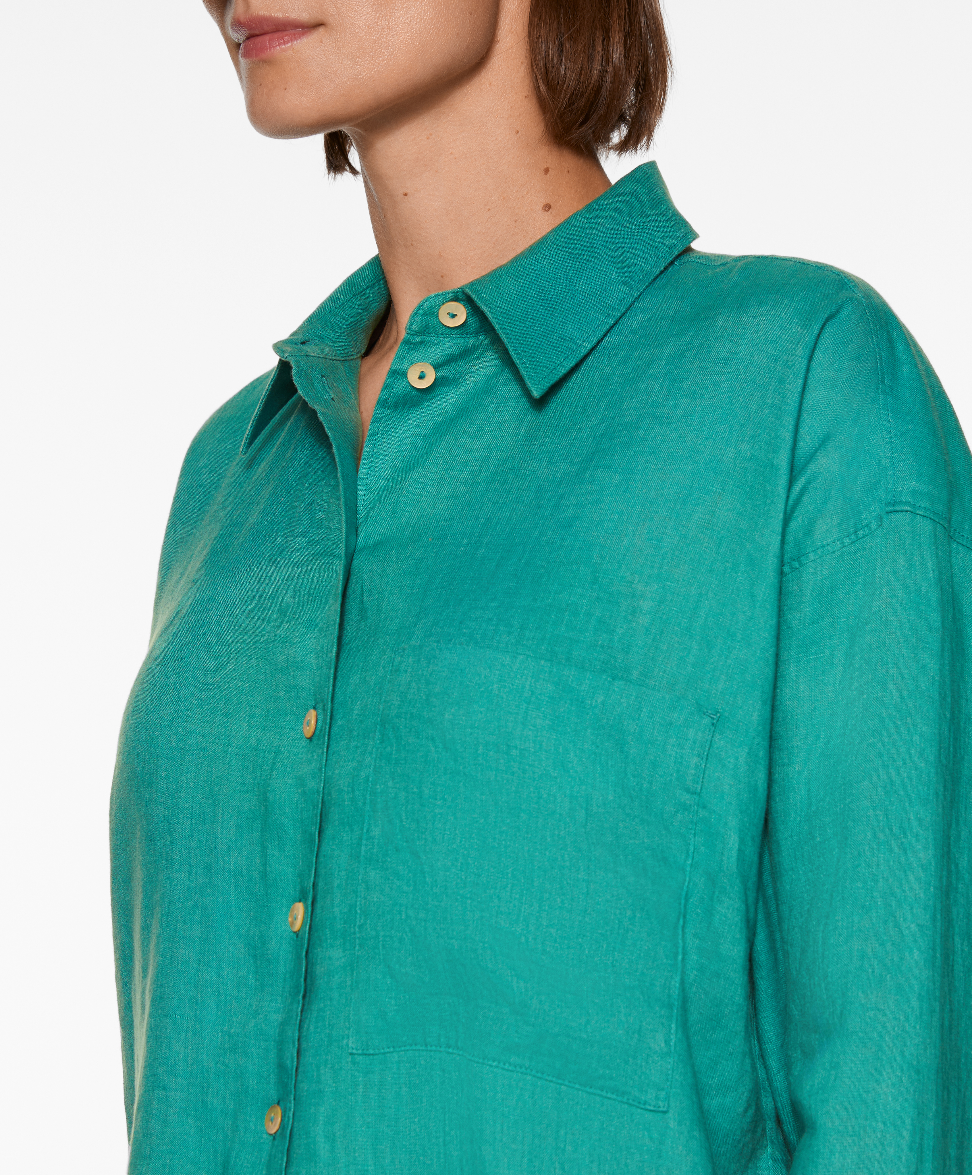 100% linen long-sleeved shirt