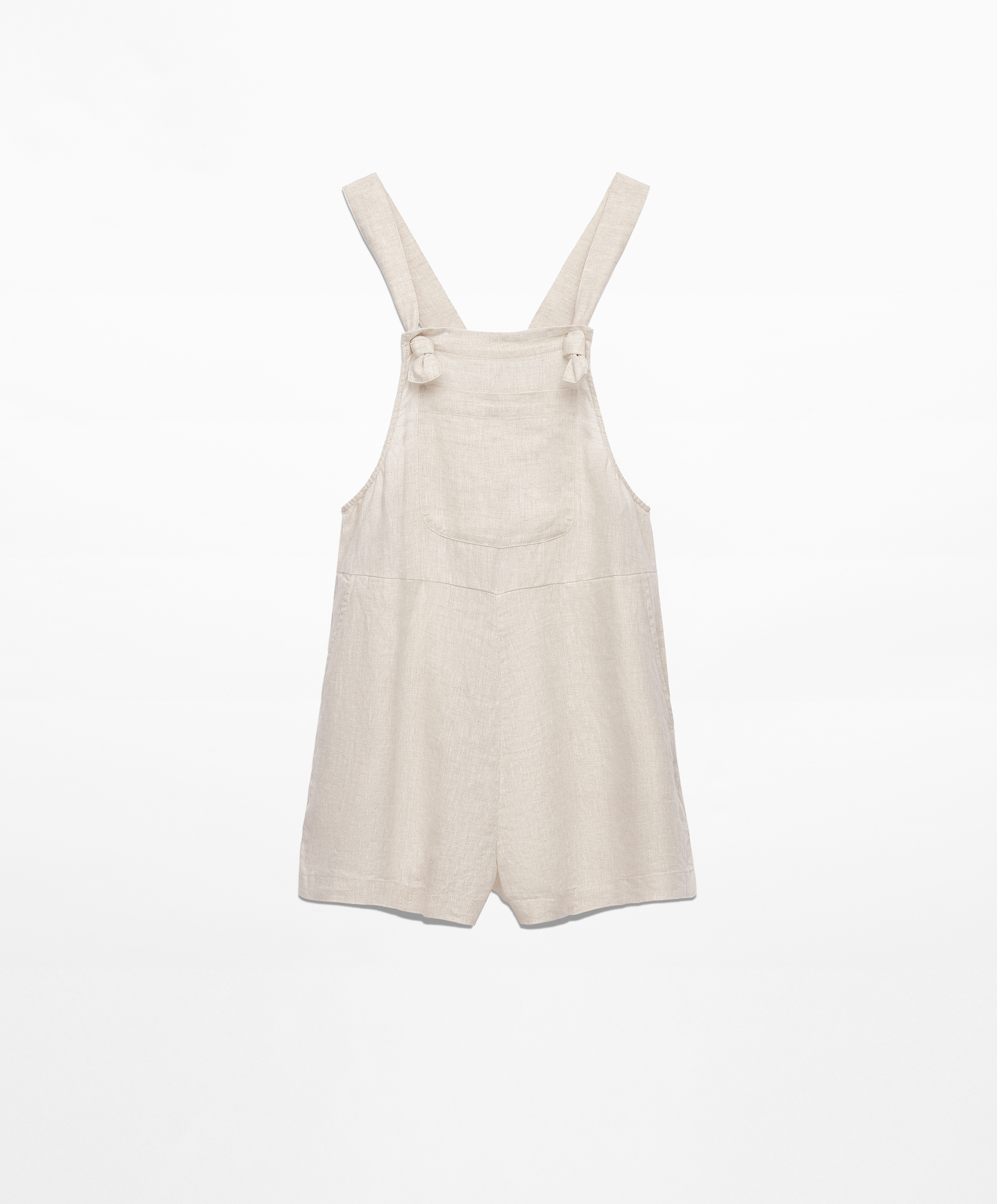 Short strappy jumpsuit in 100% linen