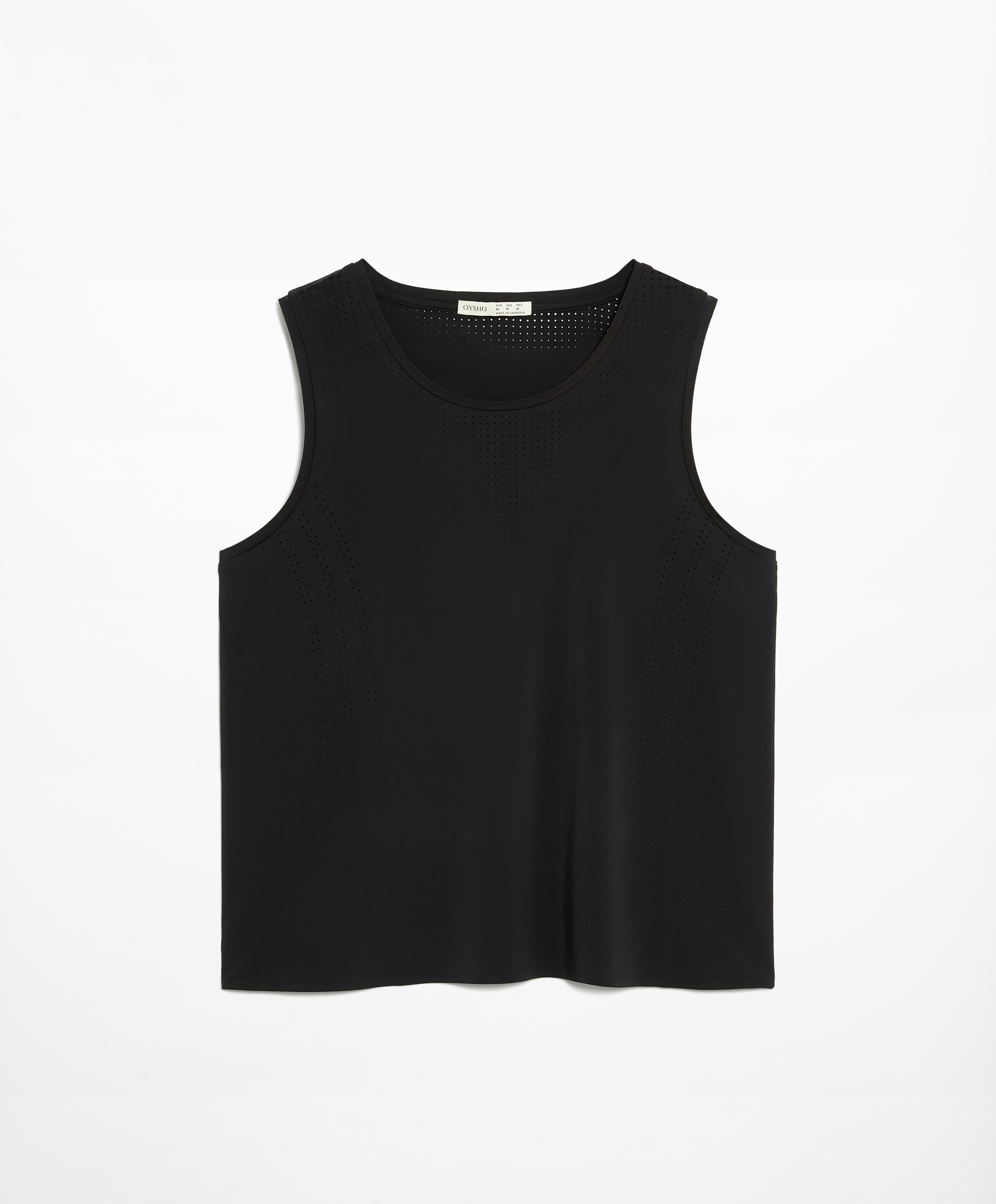 Sleeveless cropped technical T-shirt
