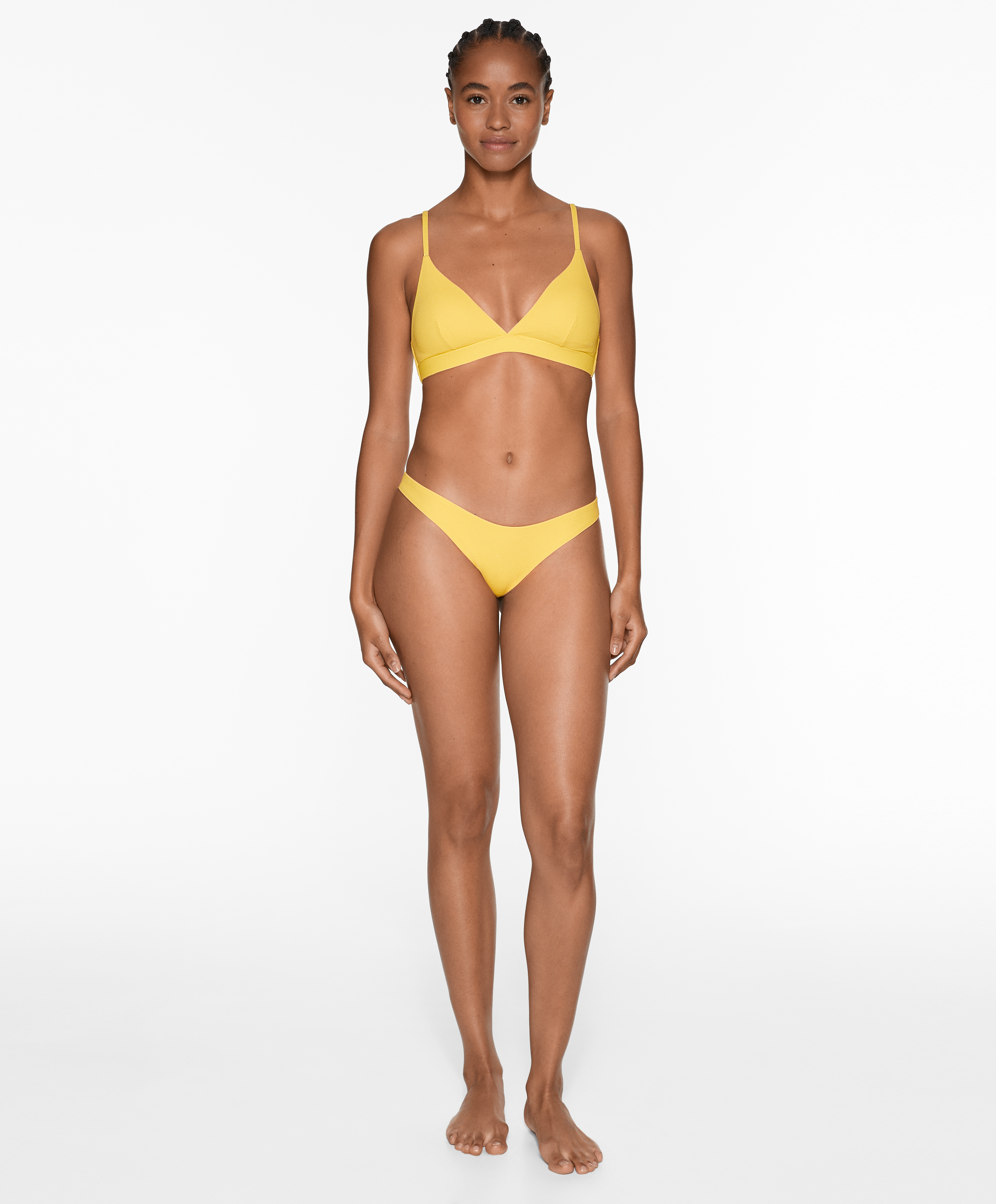 U-cut piqué Brazilian bikini briefs