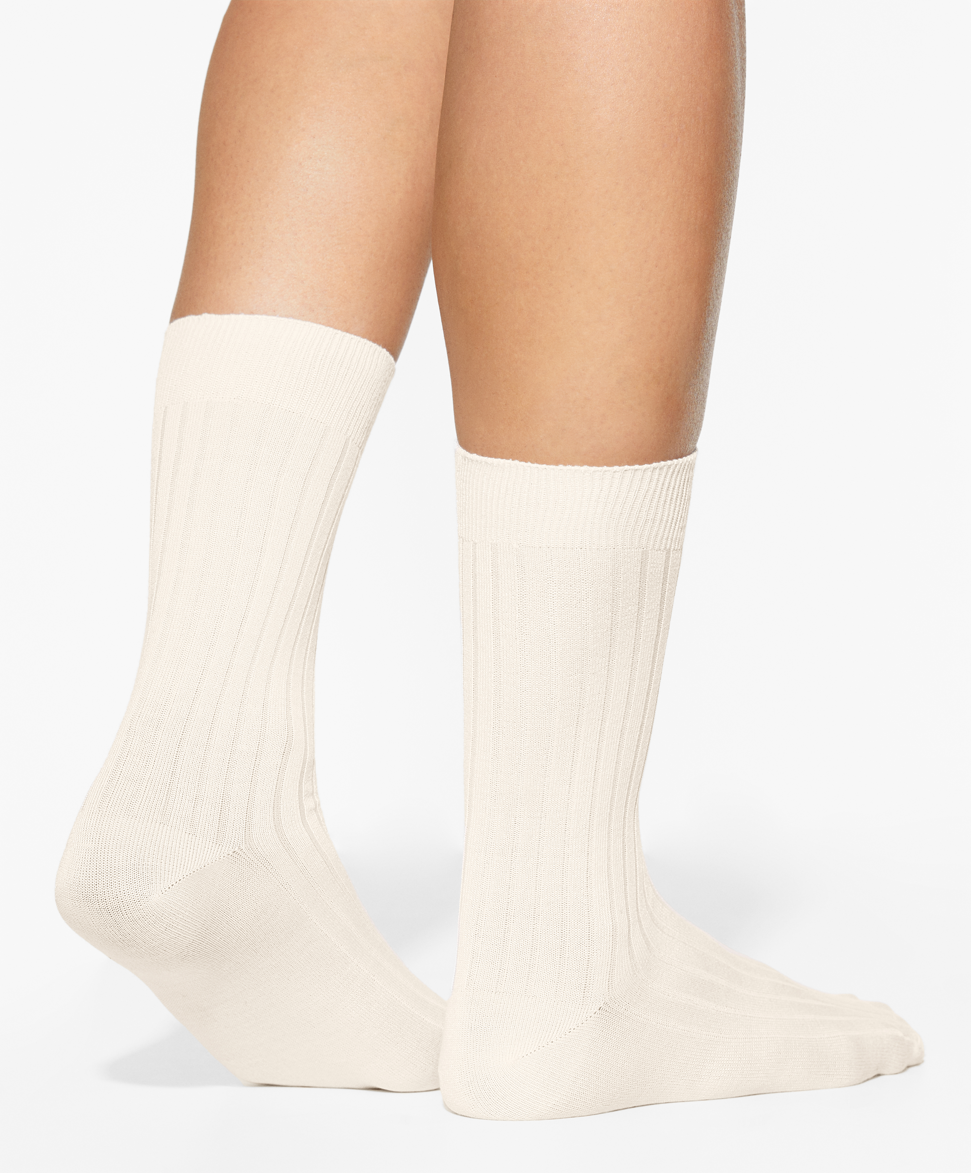 Rib silk classic socks