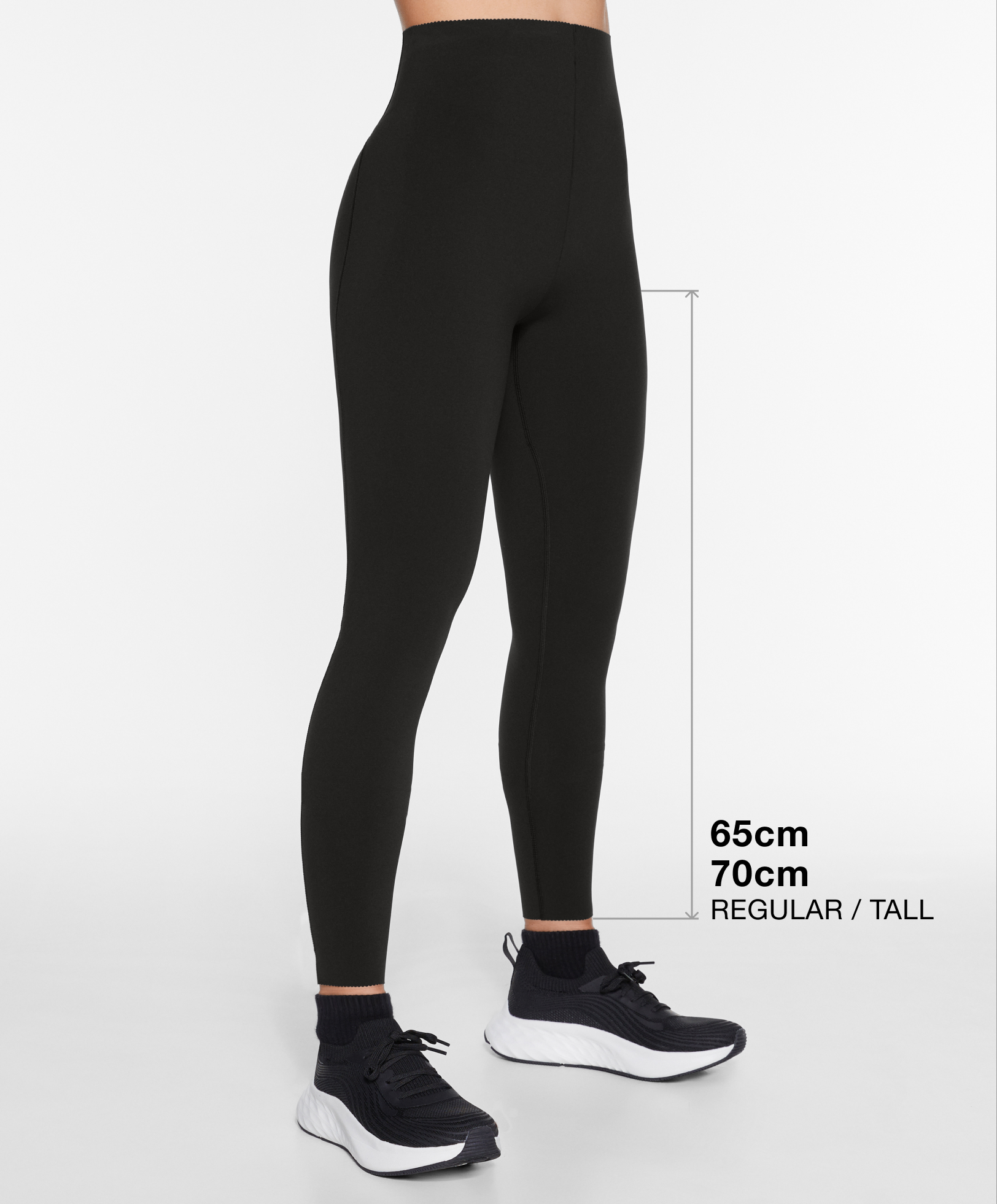 Compressive raise up ankle-length leggings