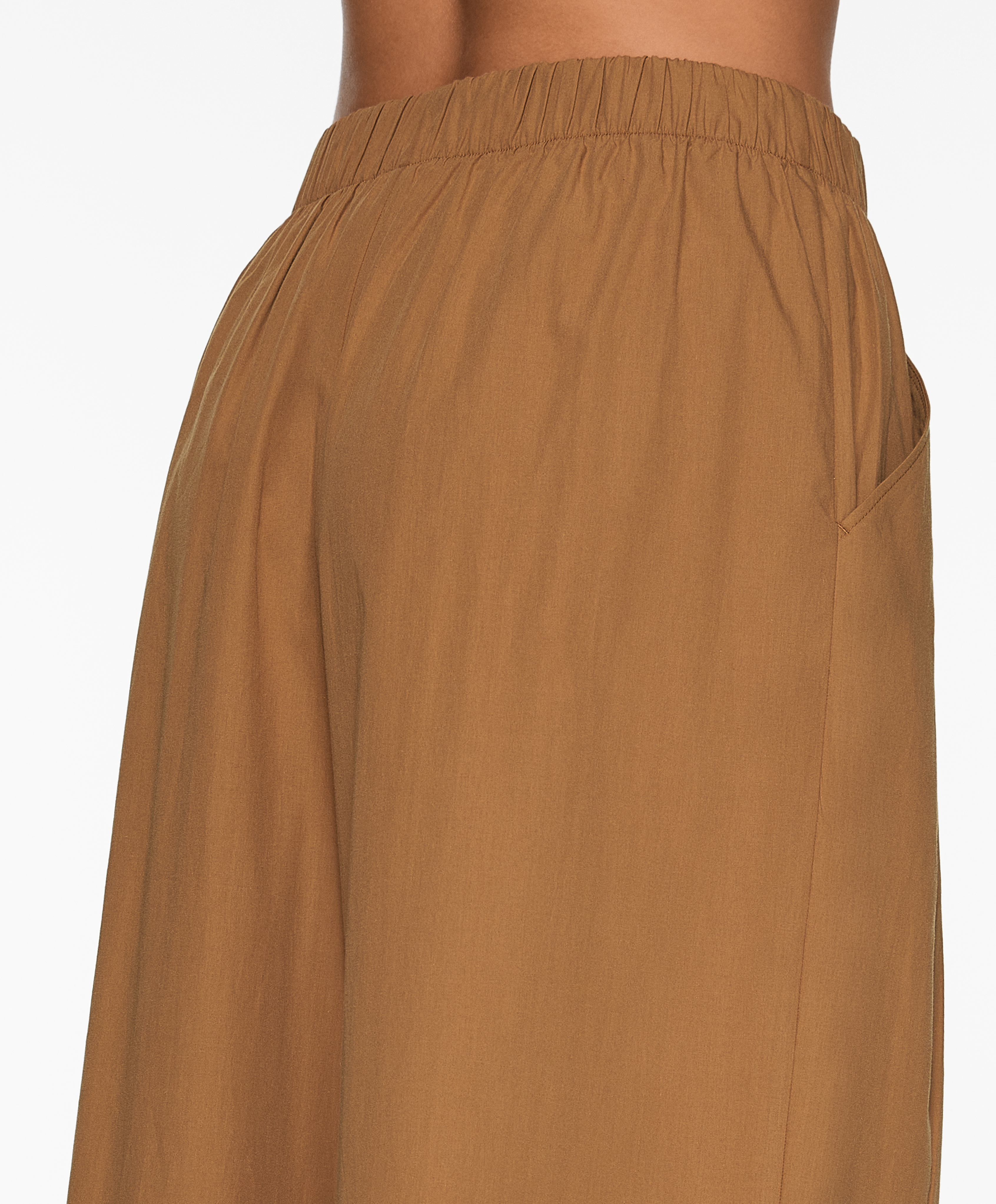 100% cotton poplin wide-leg trousers