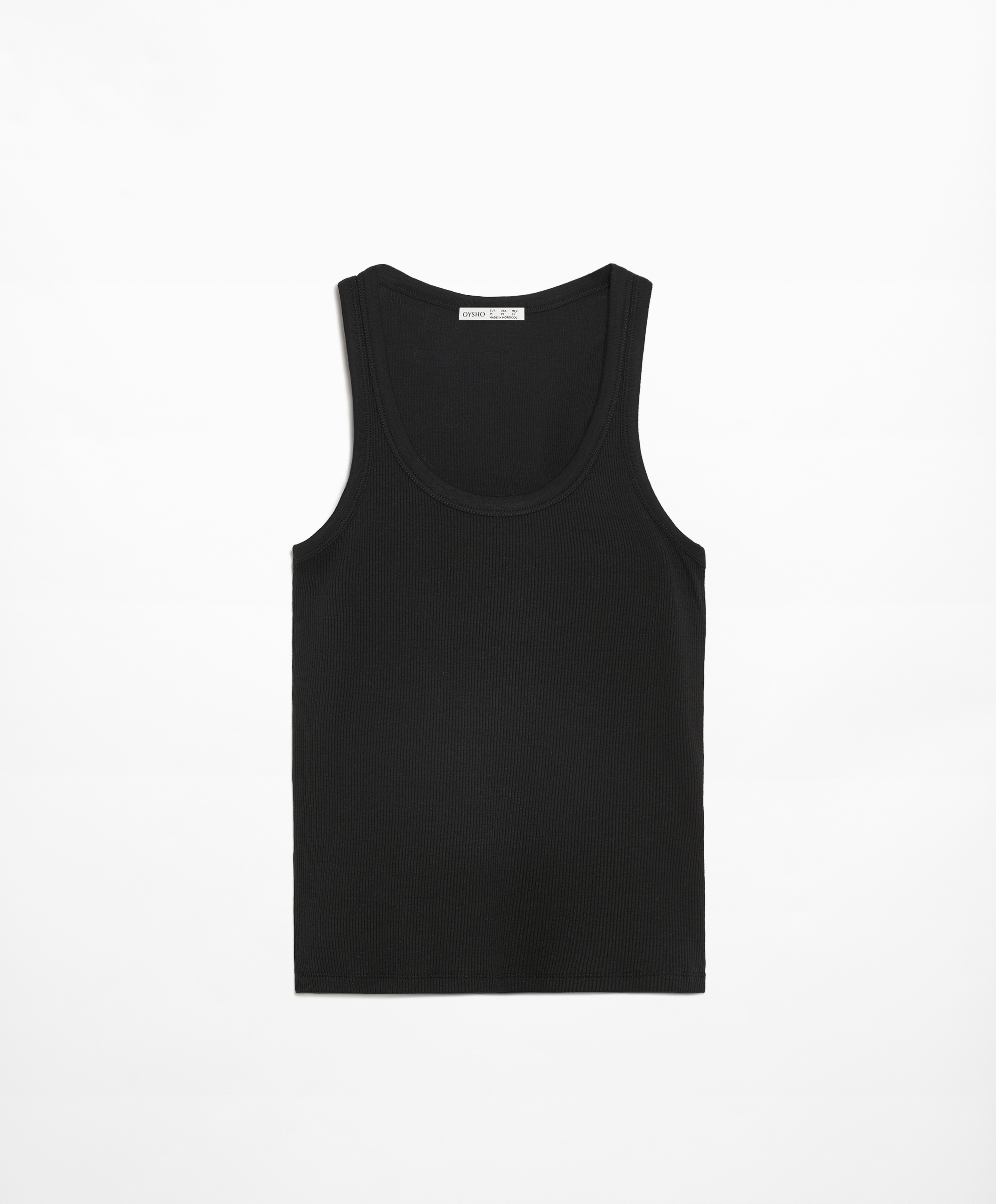 Rib vest top with cotton and modal