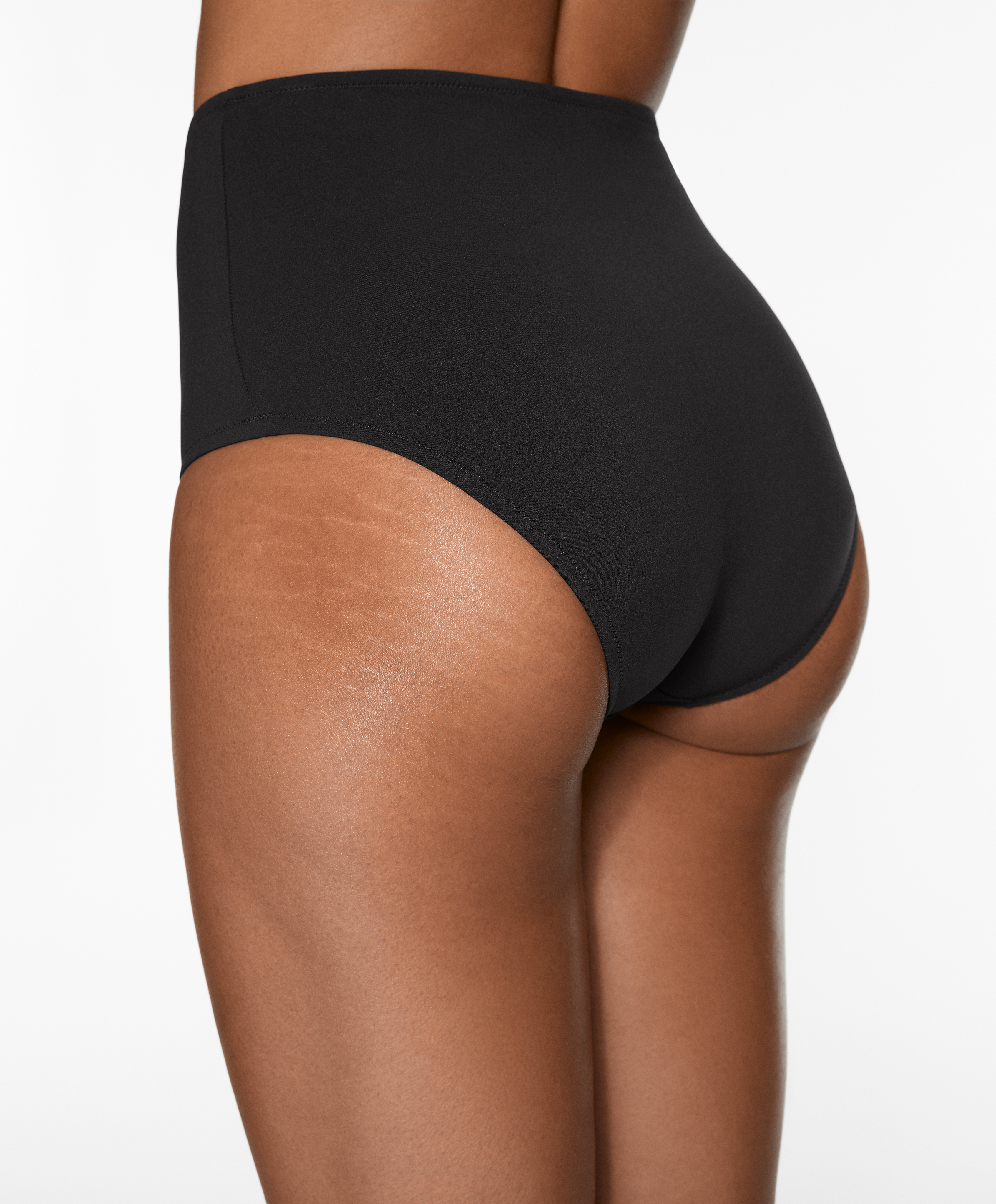 Shapewear-effect high-coverage bikini briefs
